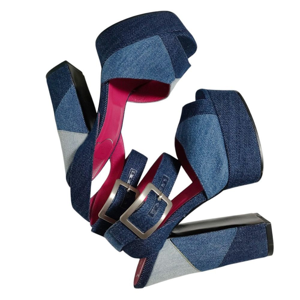 Roger Vivier Roger Vivier Roger Vivier Prismic Denim Platform Sandals Denim Shoes DUTY FREE for USA Size ONE SIZE - 5 Thumbnail