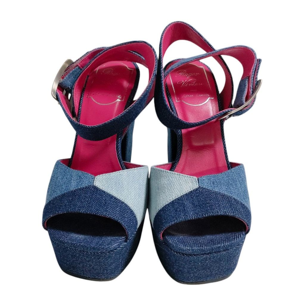 Roger Vivier Roger Vivier Roger Vivier Prismic Denim Platform Sandals Denim Shoes DUTY FREE for USA Size ONE SIZE - 2 Thumbnail