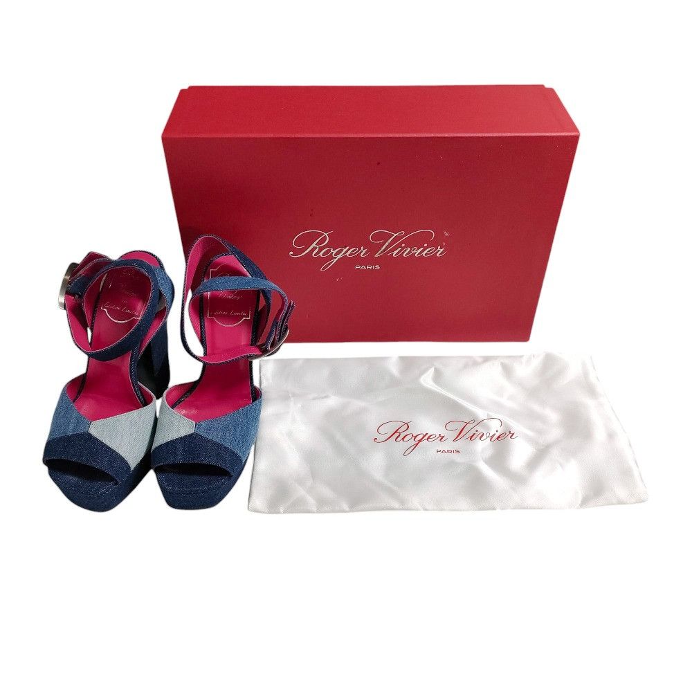 Roger Vivier Roger Vivier Roger Vivier Prismic Denim Platform Sandals Denim Shoes DUTY FREE for USA Size ONE SIZE - 12 Thumbnail