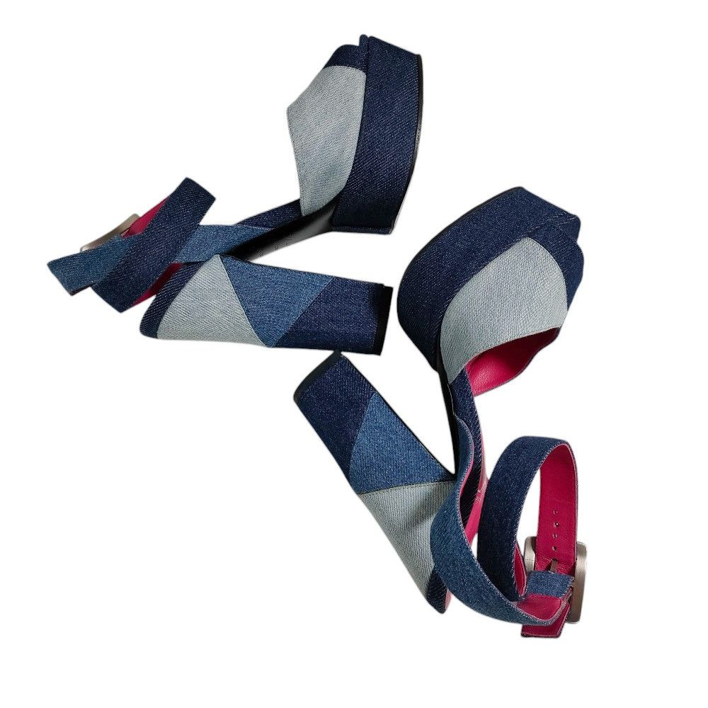 Roger Vivier Roger Vivier Roger Vivier Prismic Denim Platform Sandals Denim Shoes DUTY FREE for USA Size ONE SIZE - 4 Thumbnail