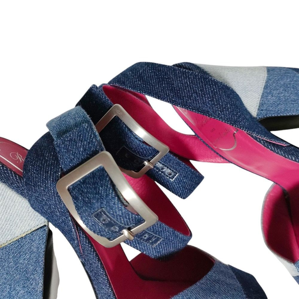 Roger Vivier Roger Vivier Roger Vivier Prismic Denim Platform Sandals Denim Shoes DUTY FREE for USA Size ONE SIZE - 7 Thumbnail