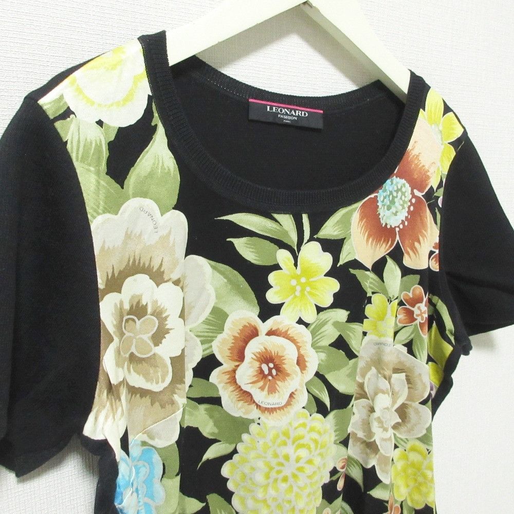 Other Other LEONARD Flower Print Knit Short Sleeve Summer Sweater Cotton Tops DUTY FREE for USA Size ONE SIZE - 4 Thumbnail