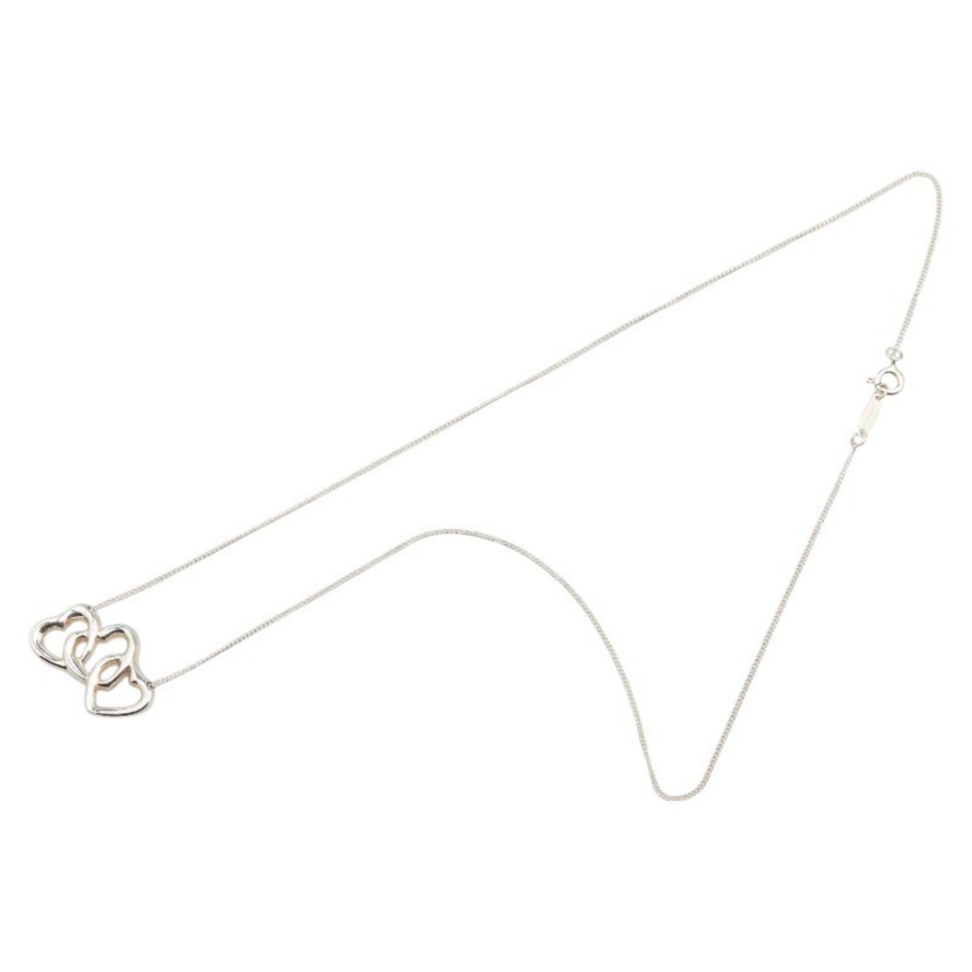 Tiffany & Co. Triple Heart Necklace in 925 Sterling Silver for Women.
