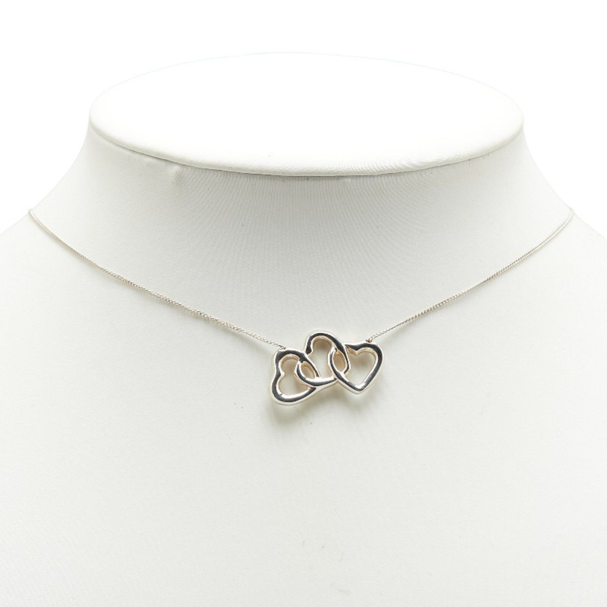 Tiffany & Co. Triple Heart Necklace in 925 Sterling Silver for Women.