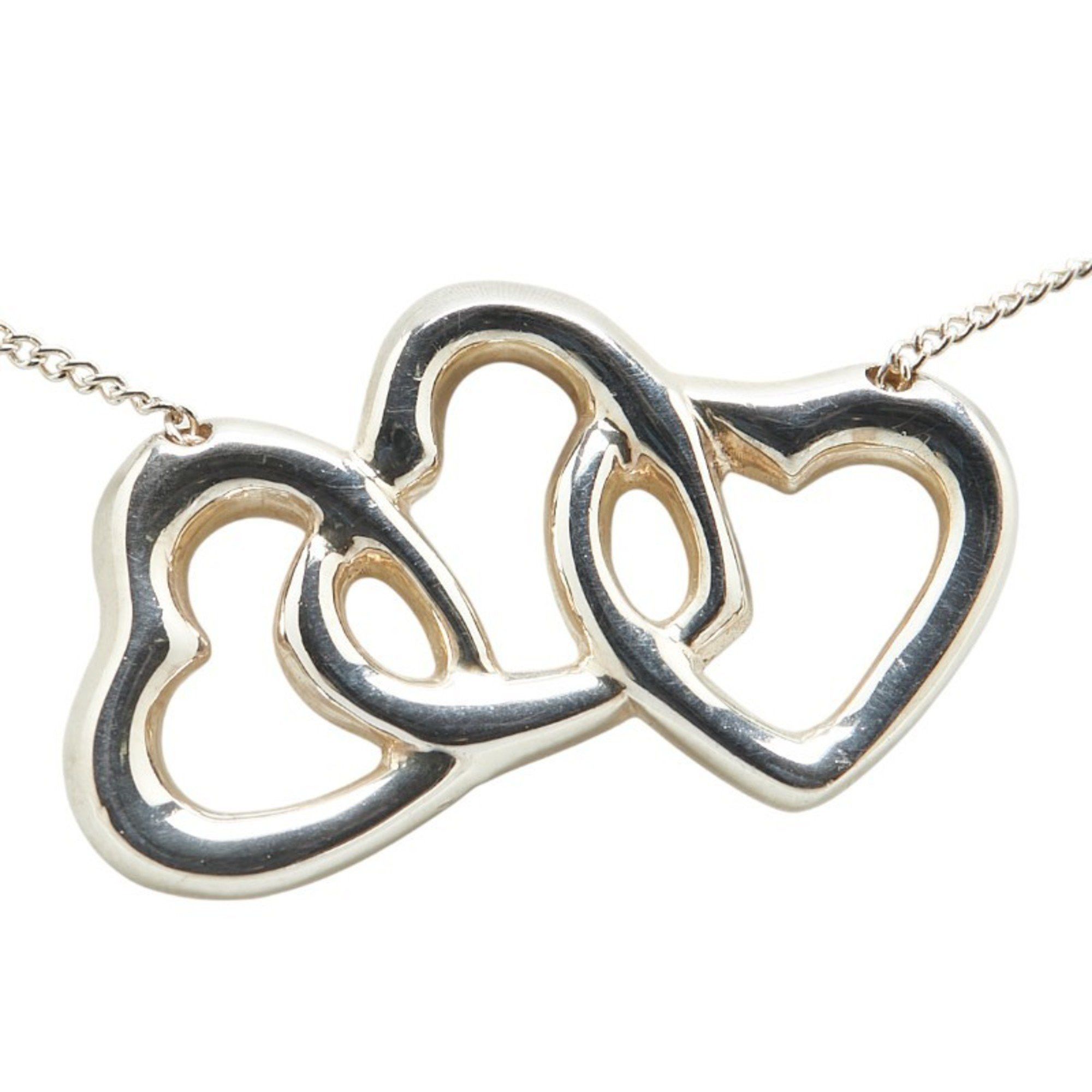 Tiffany & Co. Triple Heart Necklace in 925 Sterling Silver for Women.