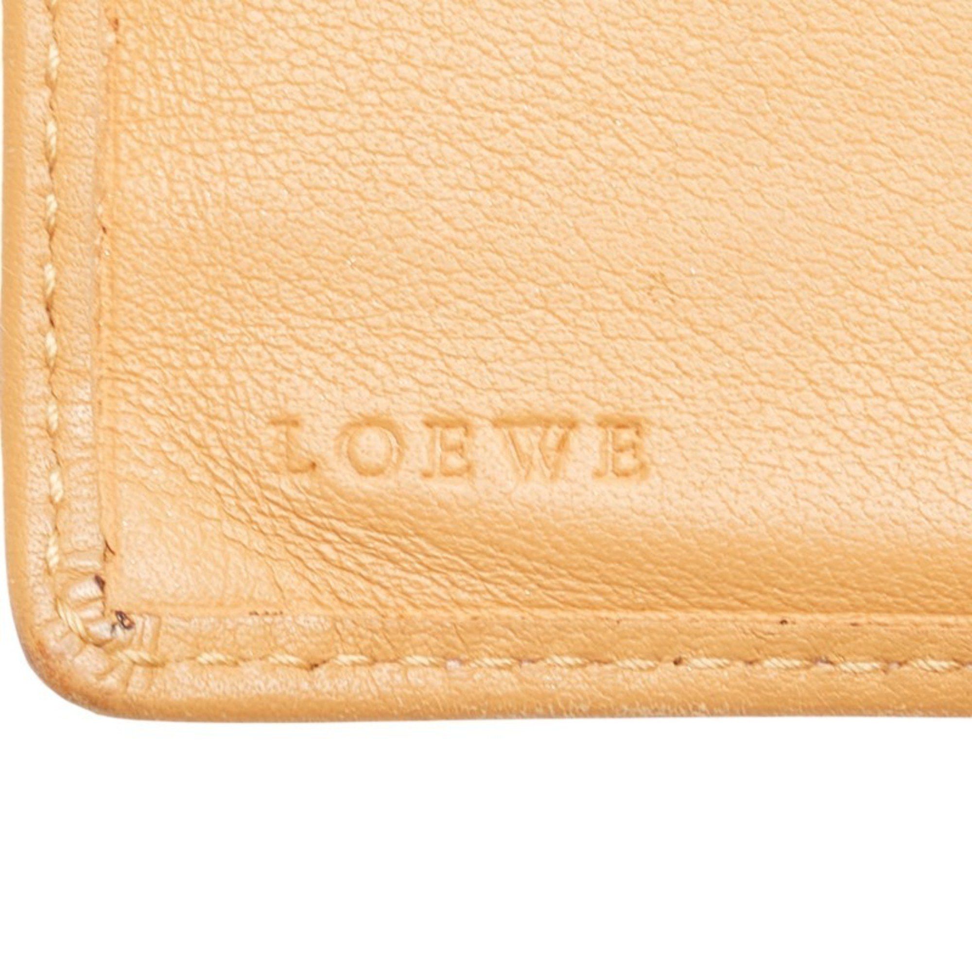 LOEWE Anagram Long Wallet in Beige Leather and Suede for Women