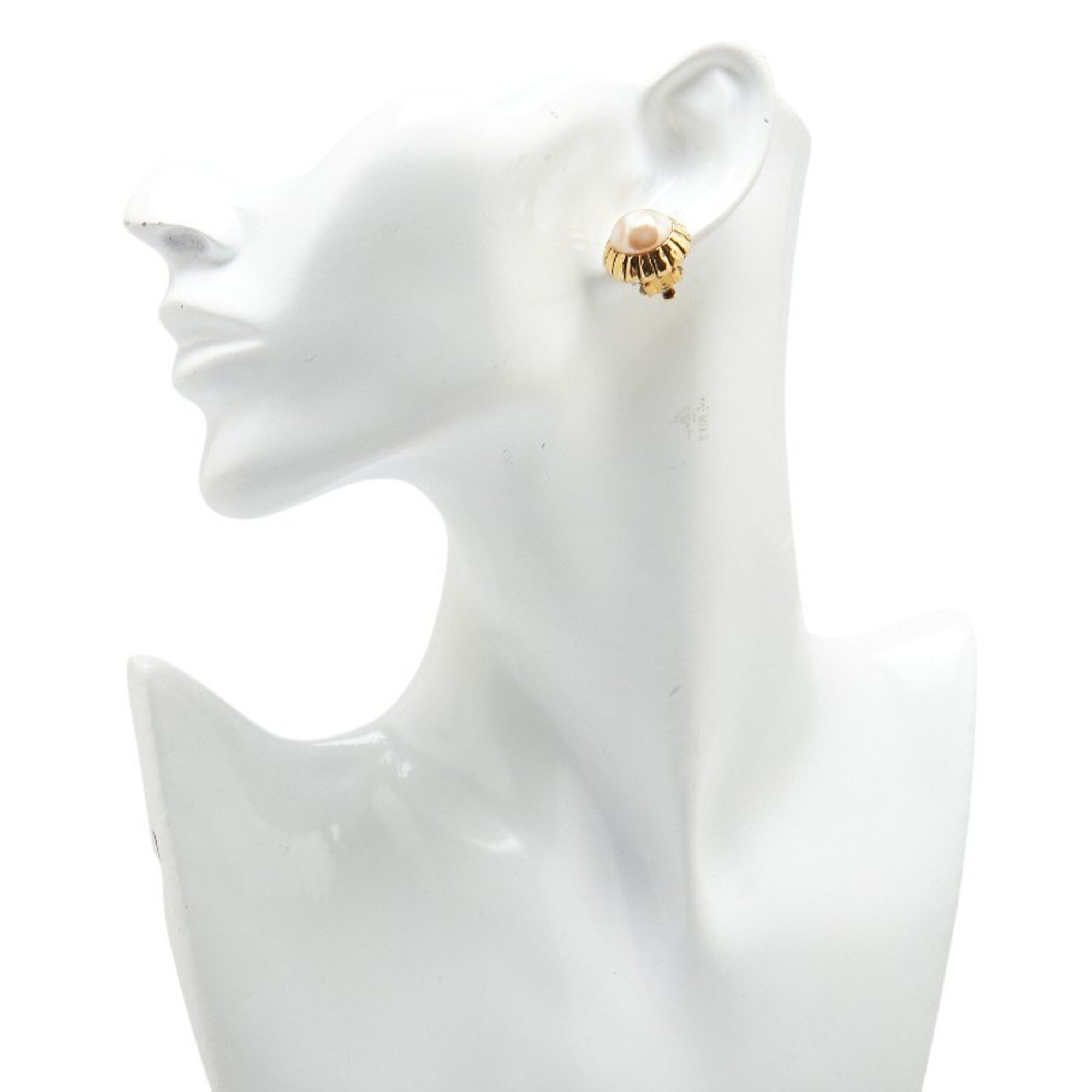 Chanel Chanel earrings, gold plated, with faux pearls, for women. Size ONE SIZE - 5 Thumbnail