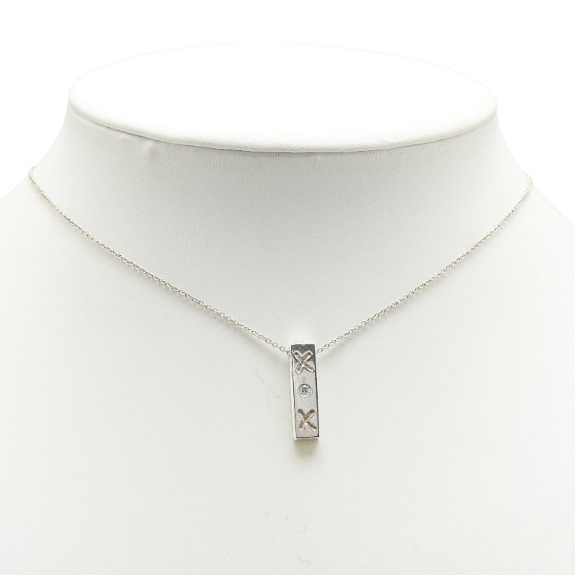 Tiffany & Co. Tiffany & Co. Kiss Bar single diamond necklace in 925 silver for women. TIFFANY Size ONE SIZE - 7 Thumbnail