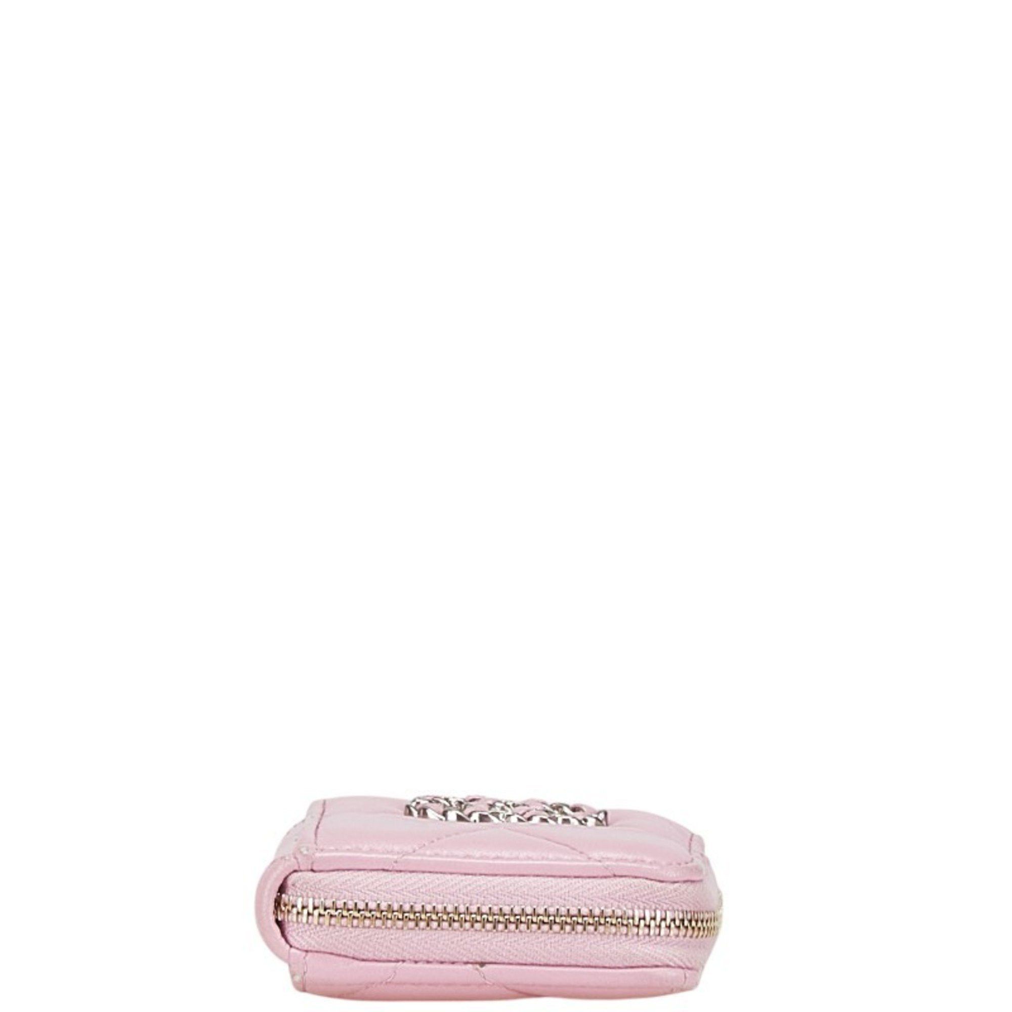 Chanel CHANEL Matelasse Chanel 19 Coco Mark Wallet/Coin Case AP2701 Pink Lambskin Women's Size ONE SIZE - 3 Thumbnail