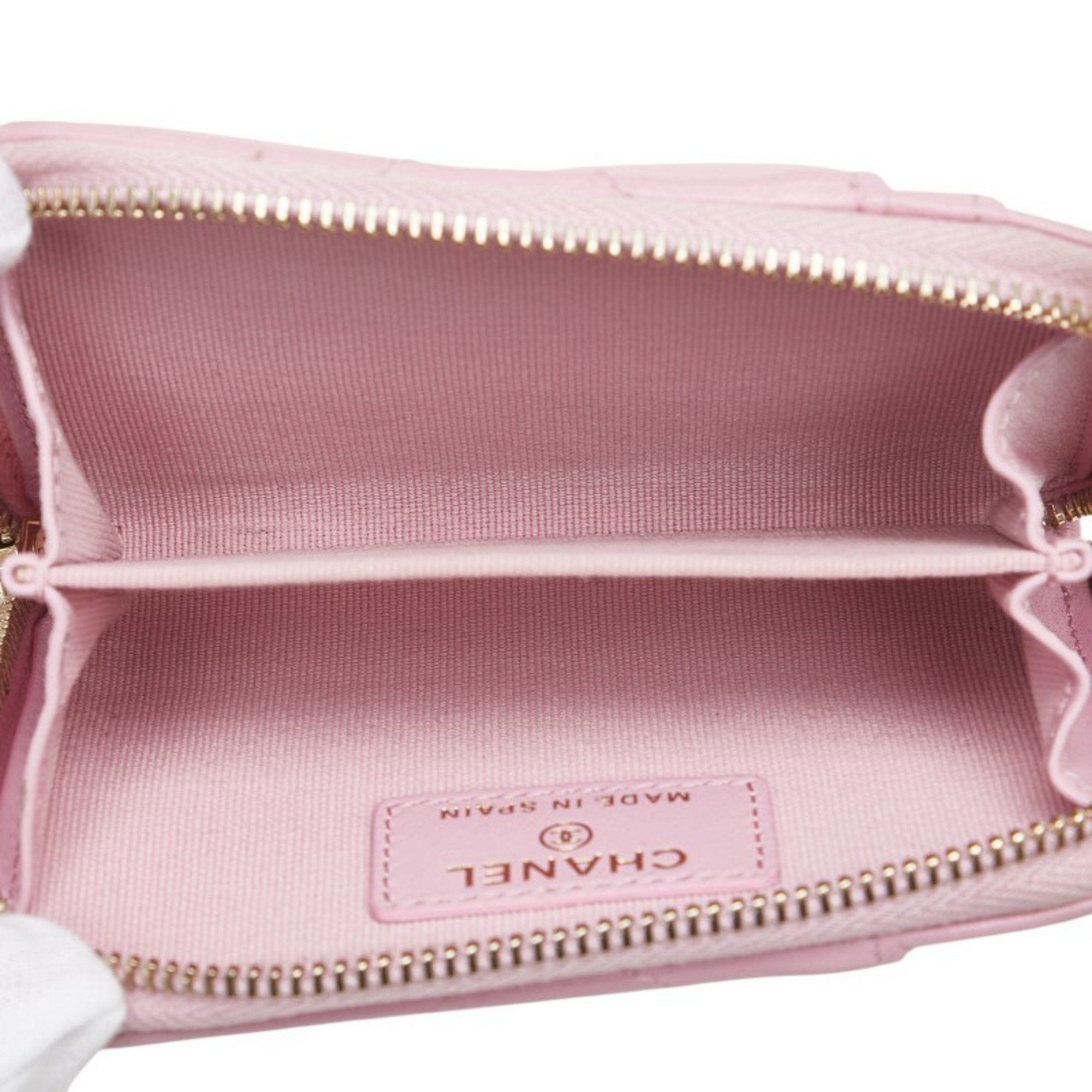 Chanel CHANEL Matelasse Chanel 19 Coco Mark Wallet/Coin Case AP2701 Pink Lambskin Women's Size ONE SIZE - 6 Thumbnail