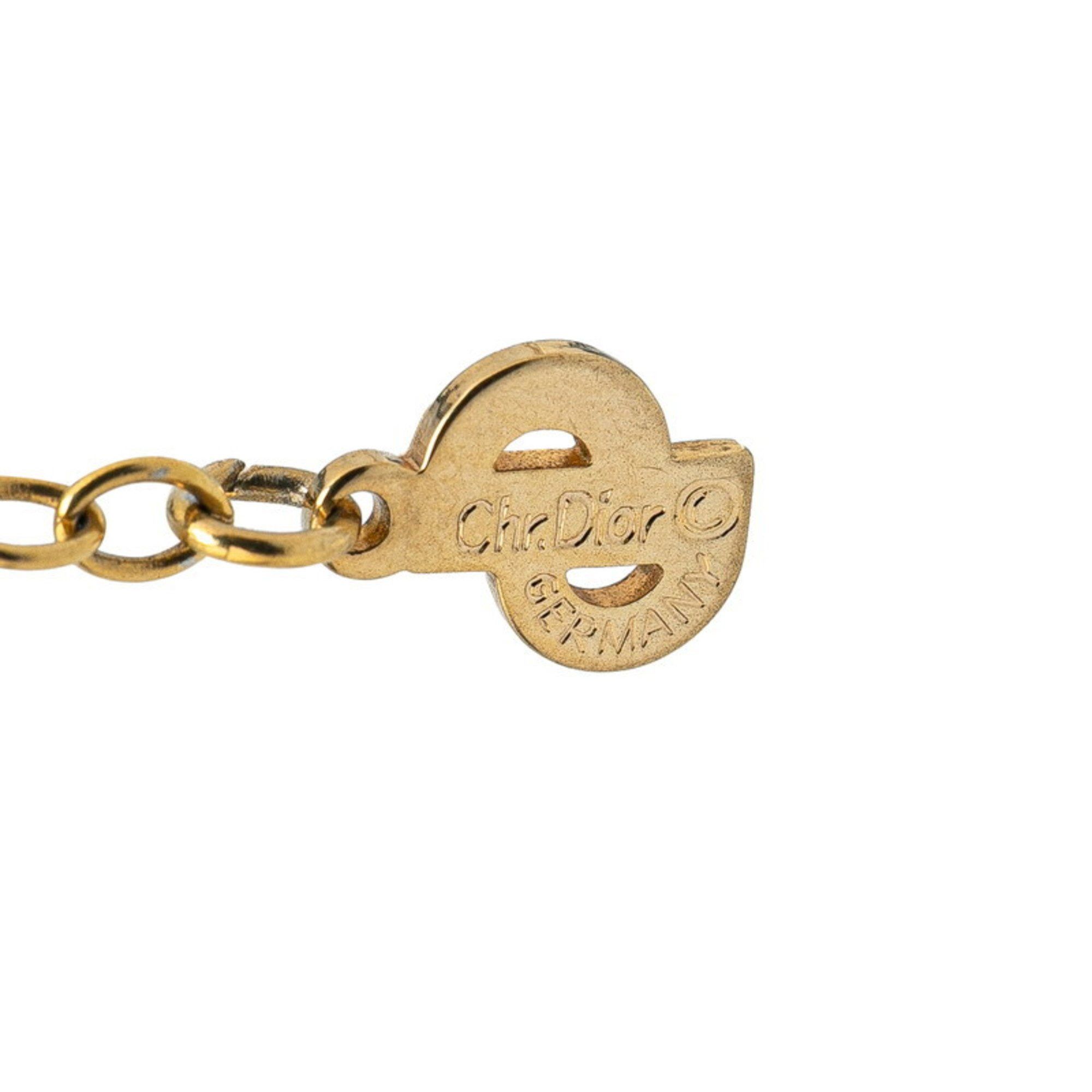 Dior Christian Dior Dior pendant necklace, gold plated with rhinestones, for women. Size ONE SIZE - 3 Thumbnail