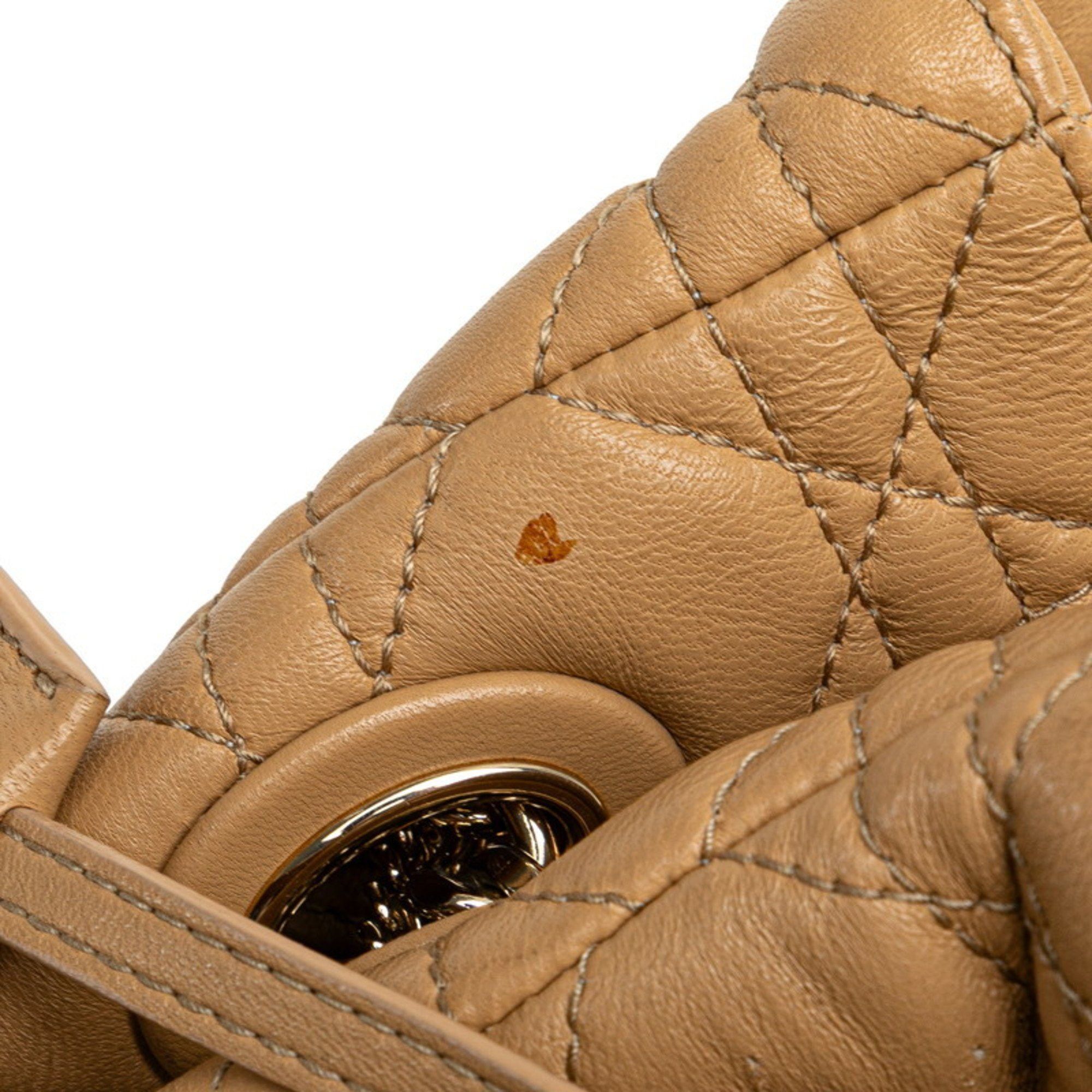 Dior Christian Dior Dior Cannage Lady handbag tote bag in brown and beige lambskin for women. Size ONE SIZE - 6 Thumbnail