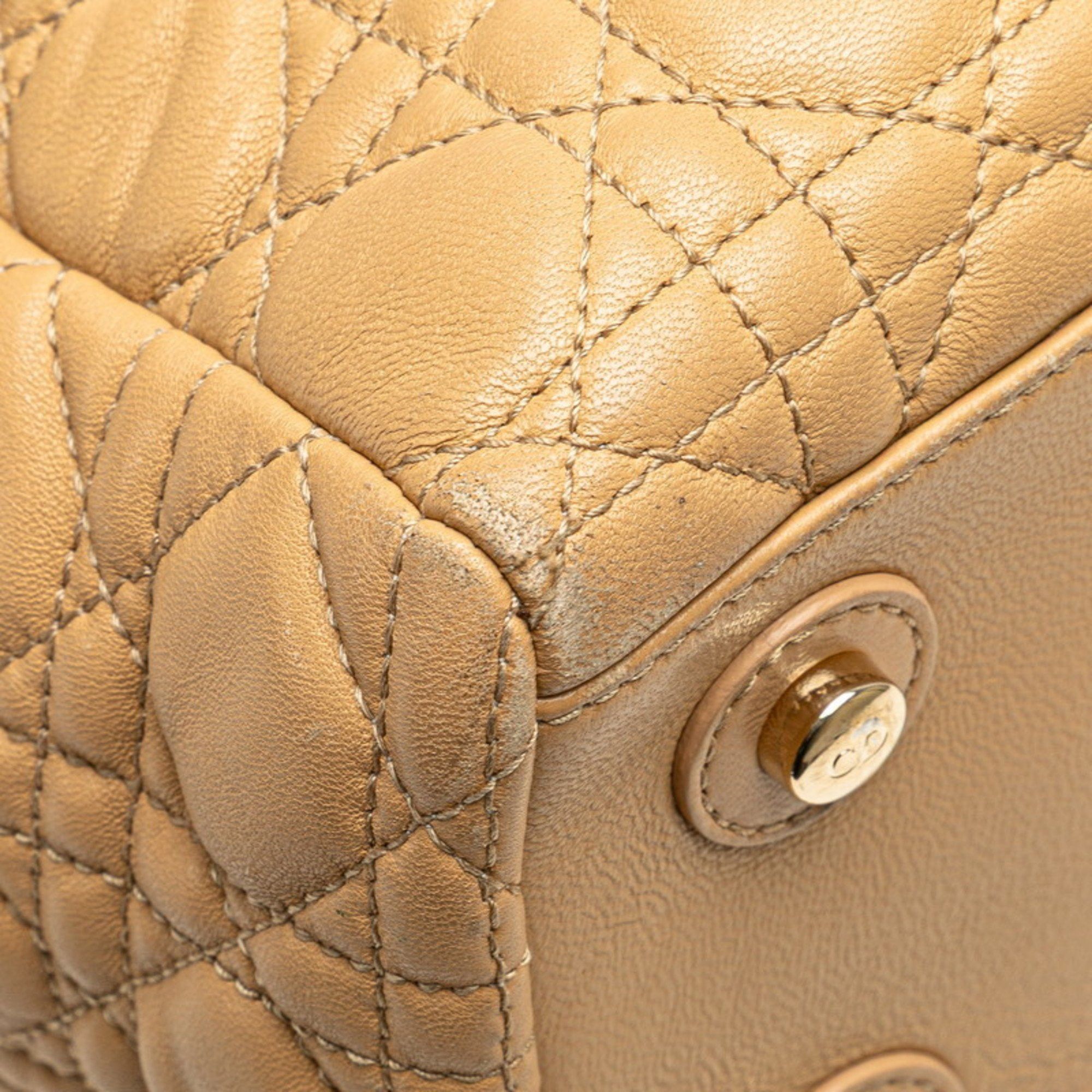 Dior Christian Dior Dior Cannage Lady handbag tote bag in brown and beige lambskin for women. Size ONE SIZE - 4 Thumbnail