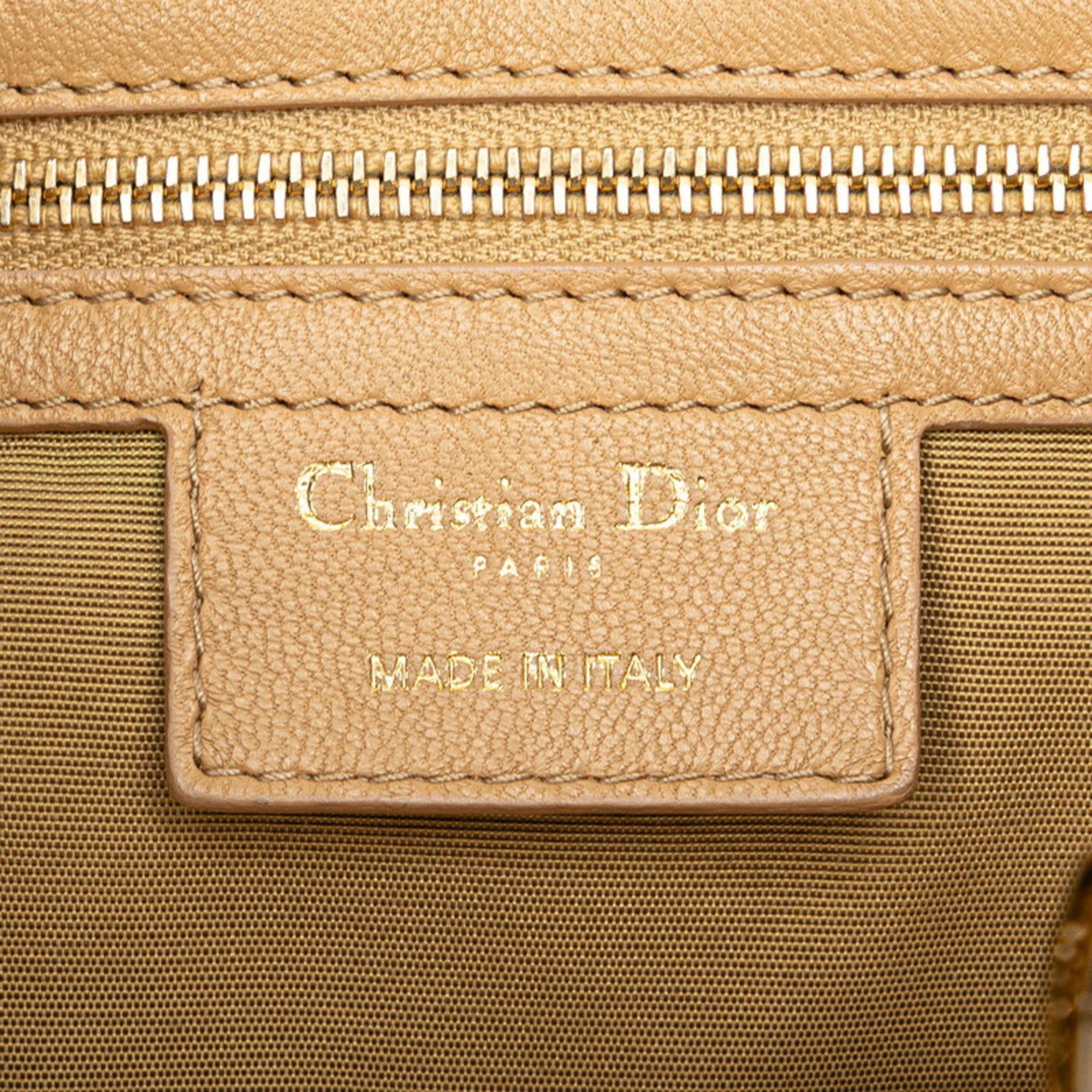 Dior Christian Dior Dior Cannage Lady handbag tote bag in brown and beige lambskin for women. Size ONE SIZE - 11 Thumbnail