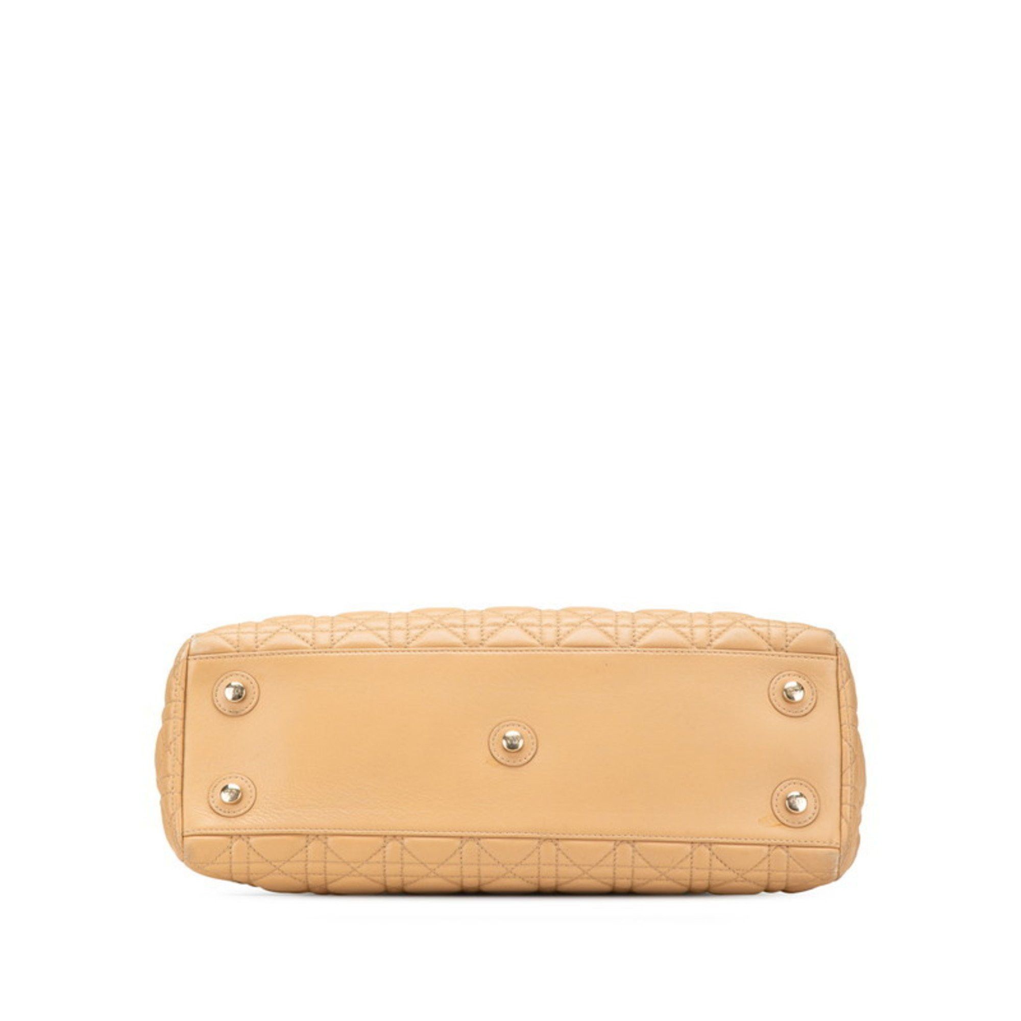 Dior Christian Dior Dior Cannage Lady handbag tote bag in brown and beige lambskin for women. Size ONE SIZE - 3 Thumbnail