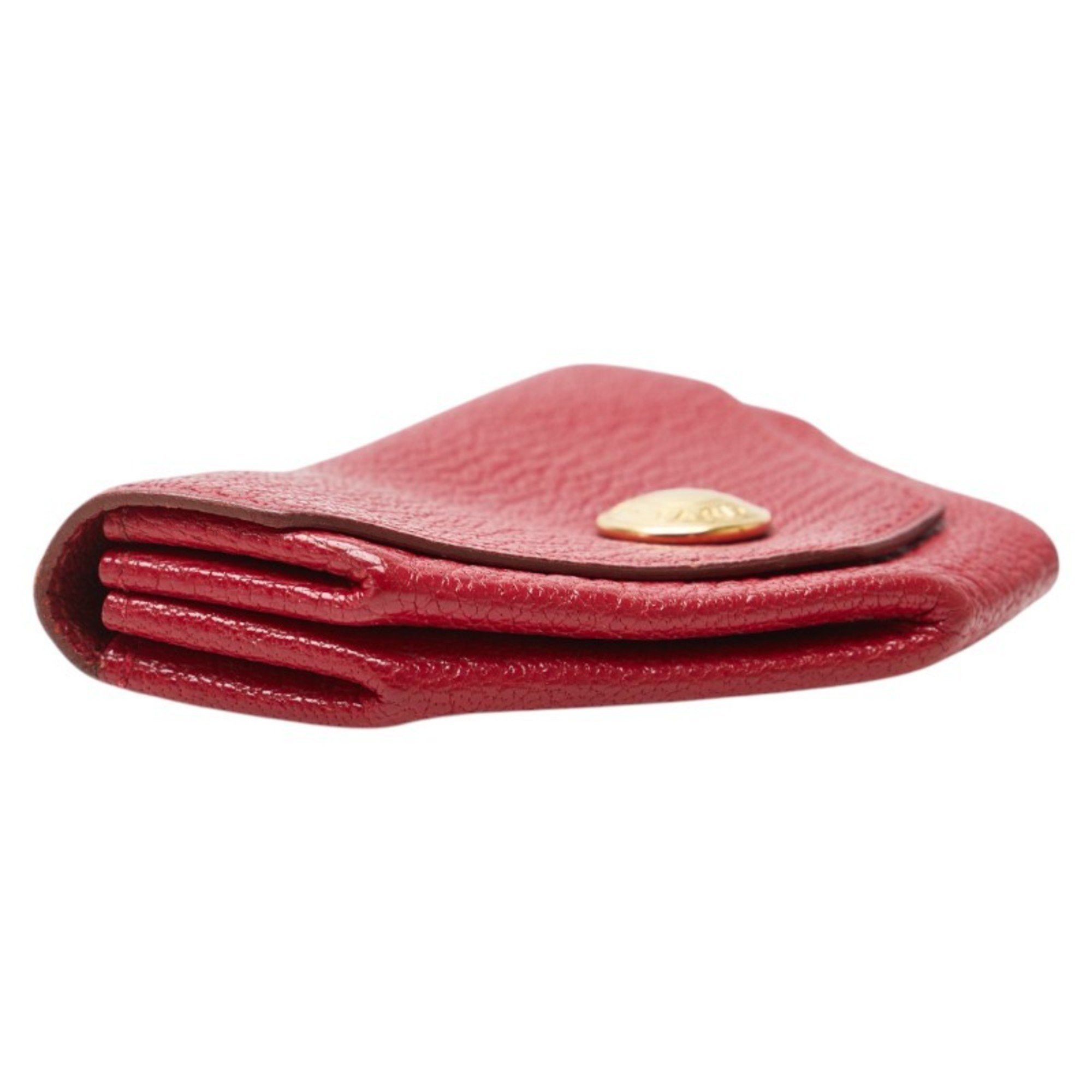 Hermes Hermes Hermès Levain Quatre wallet/coin case, red, Chevre, women's. Size ONE SIZE - 4 Thumbnail