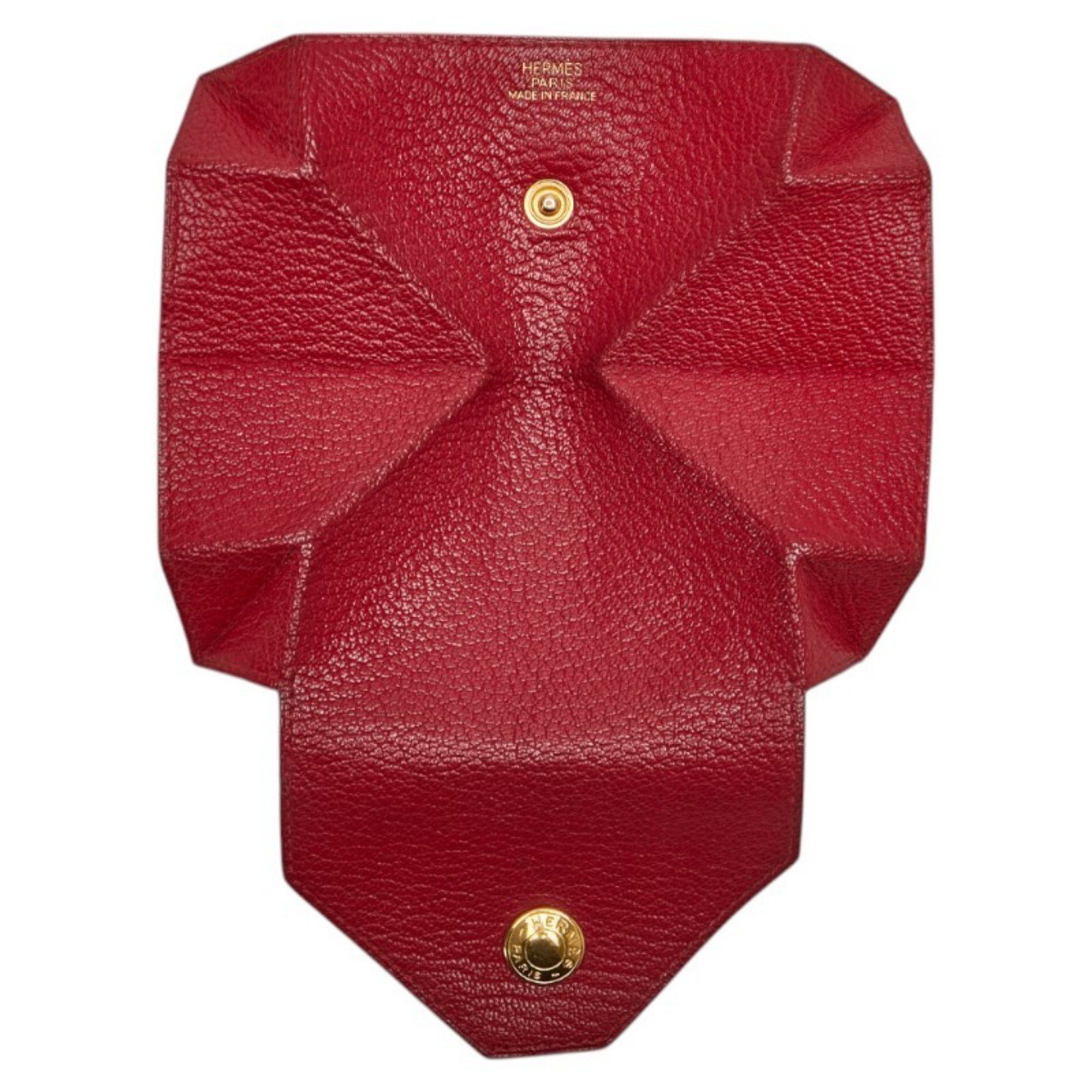 Hermes Hermes Hermès Levain Quatre wallet/coin case, red, Chevre, women's. Size ONE SIZE - 7 Thumbnail
