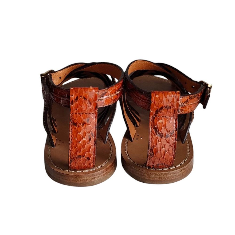 Celine Celine Celine Python Leather Flat Sandals Natural Material Shoes DUTY FREE for USA Size ONE SIZE - 3 Thumbnail