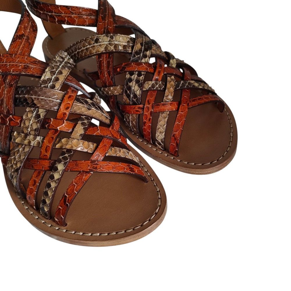 Celine Celine Celine Python Leather Flat Sandals Natural Material Shoes DUTY FREE for USA Size ONE SIZE - 6 Thumbnail