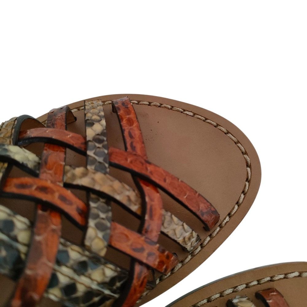 Celine Celine Celine Python Leather Flat Sandals Natural Material Shoes DUTY FREE for USA Size ONE SIZE - 7 Thumbnail