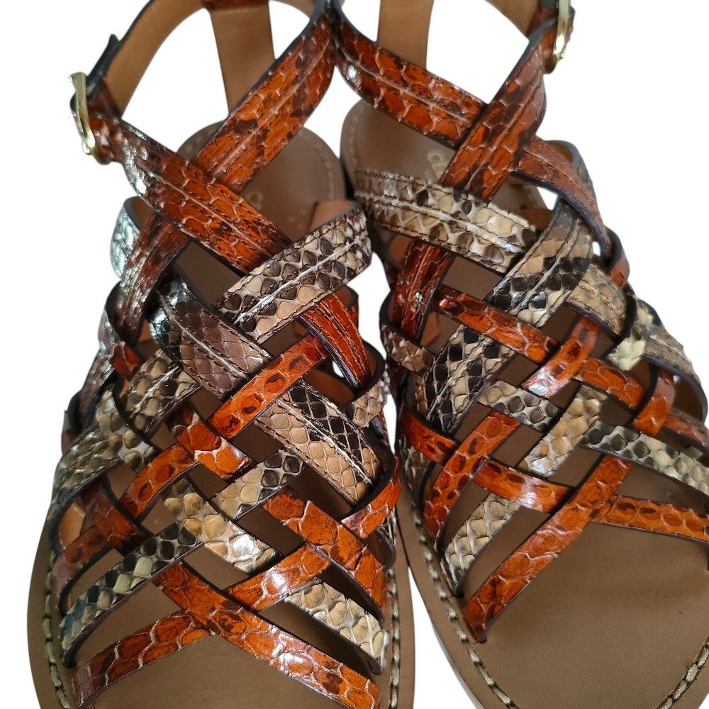 Celine Celine Celine Python Leather Flat Sandals Natural Material Shoes DUTY FREE for USA Size ONE SIZE - 11 Thumbnail
