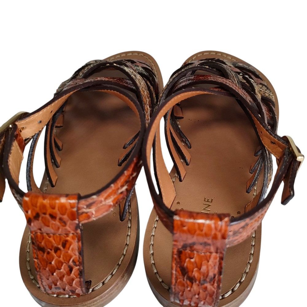 Celine Celine Celine Python Leather Flat Sandals Natural Material Shoes DUTY FREE for USA Size ONE SIZE - 8 Thumbnail