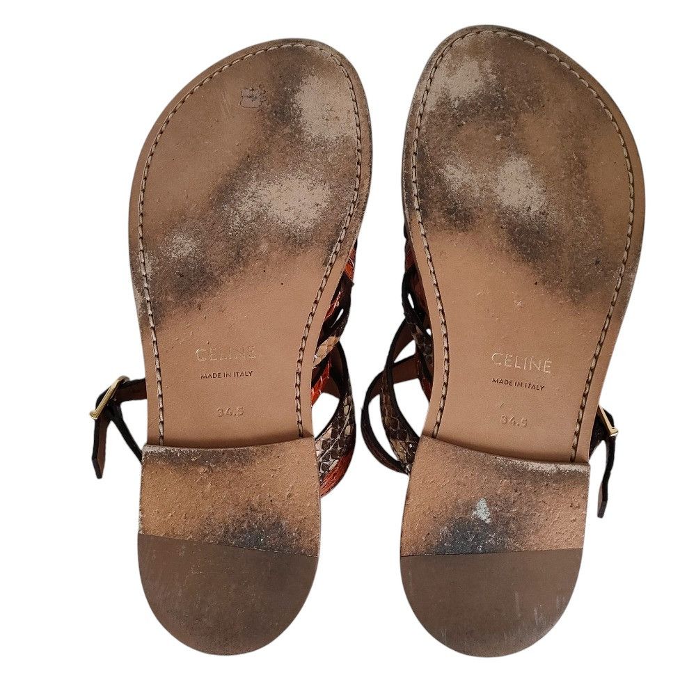 Celine Celine Celine Python Leather Flat Sandals Natural Material Shoes DUTY FREE for USA Size ONE SIZE - 12 Thumbnail