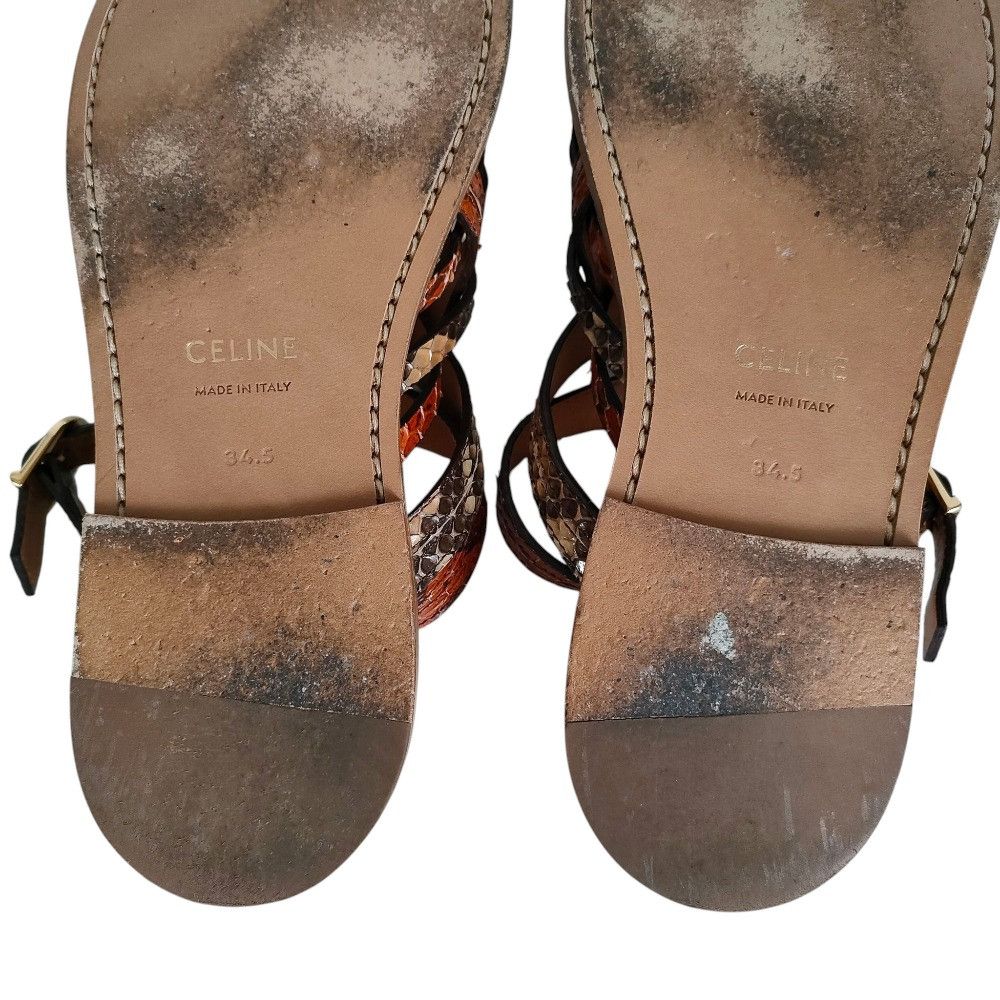 Celine Celine Celine Python Leather Flat Sandals Natural Material Shoes DUTY FREE for USA Size ONE SIZE - 13 Thumbnail