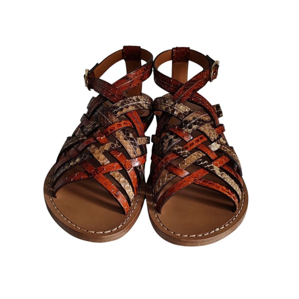 Celine Celine Celine Python Leather Flat Sandals Natural Material Shoes DUTY FREE for USA Size ONE SIZE - 2 Thumbnail