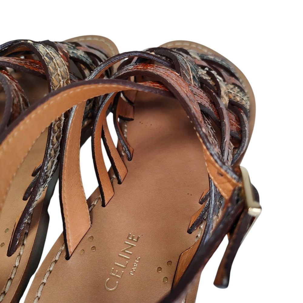 Celine Celine Celine Python Leather Flat Sandals Natural Material Shoes DUTY FREE for USA Size ONE SIZE - 10 Thumbnail