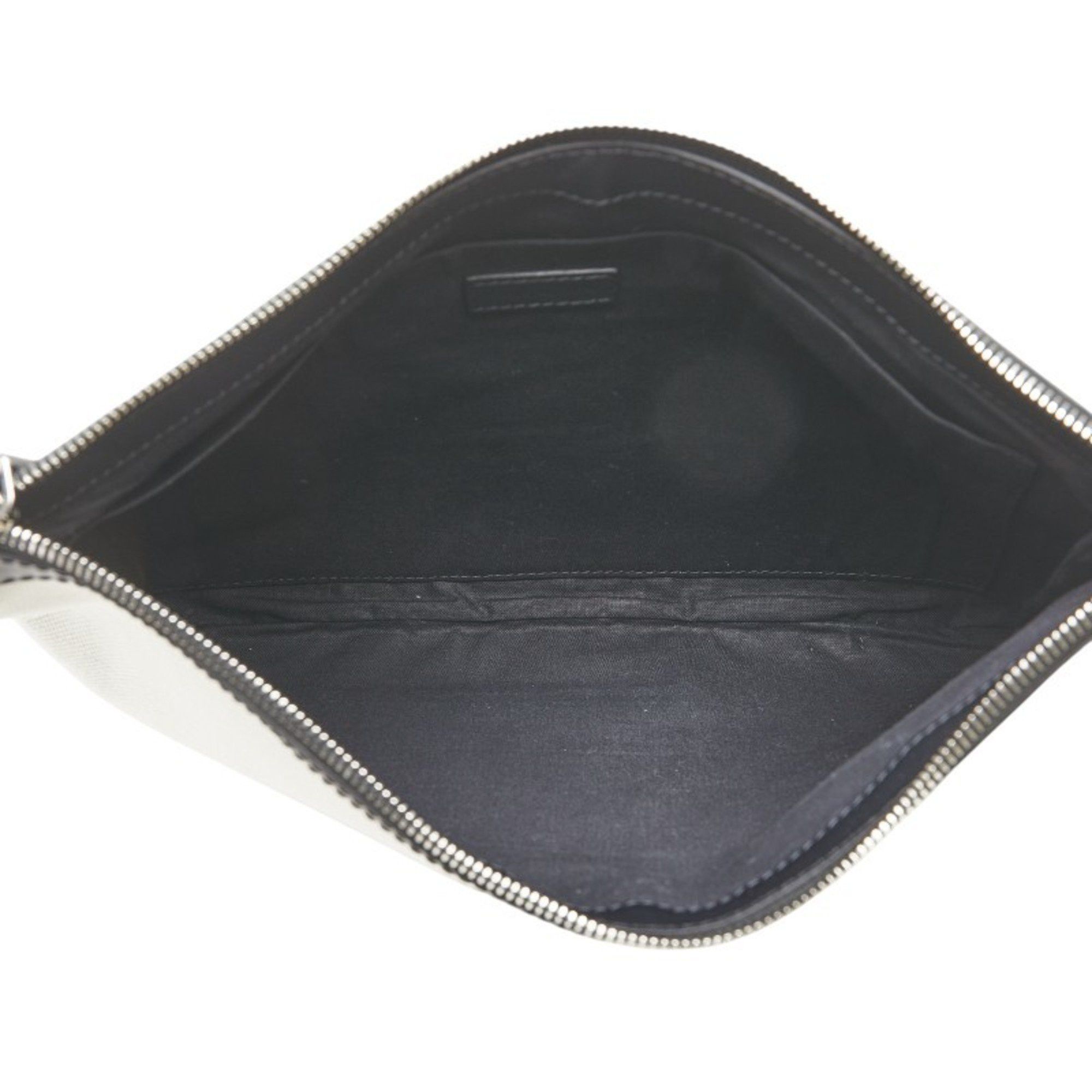 Balenciaga Balenciaga Navy Clip M Clutch Bag 373834 Beige Black Canvas Leather Women's BALENCIAGA Size ONE SIZE - 5 Thumbnail