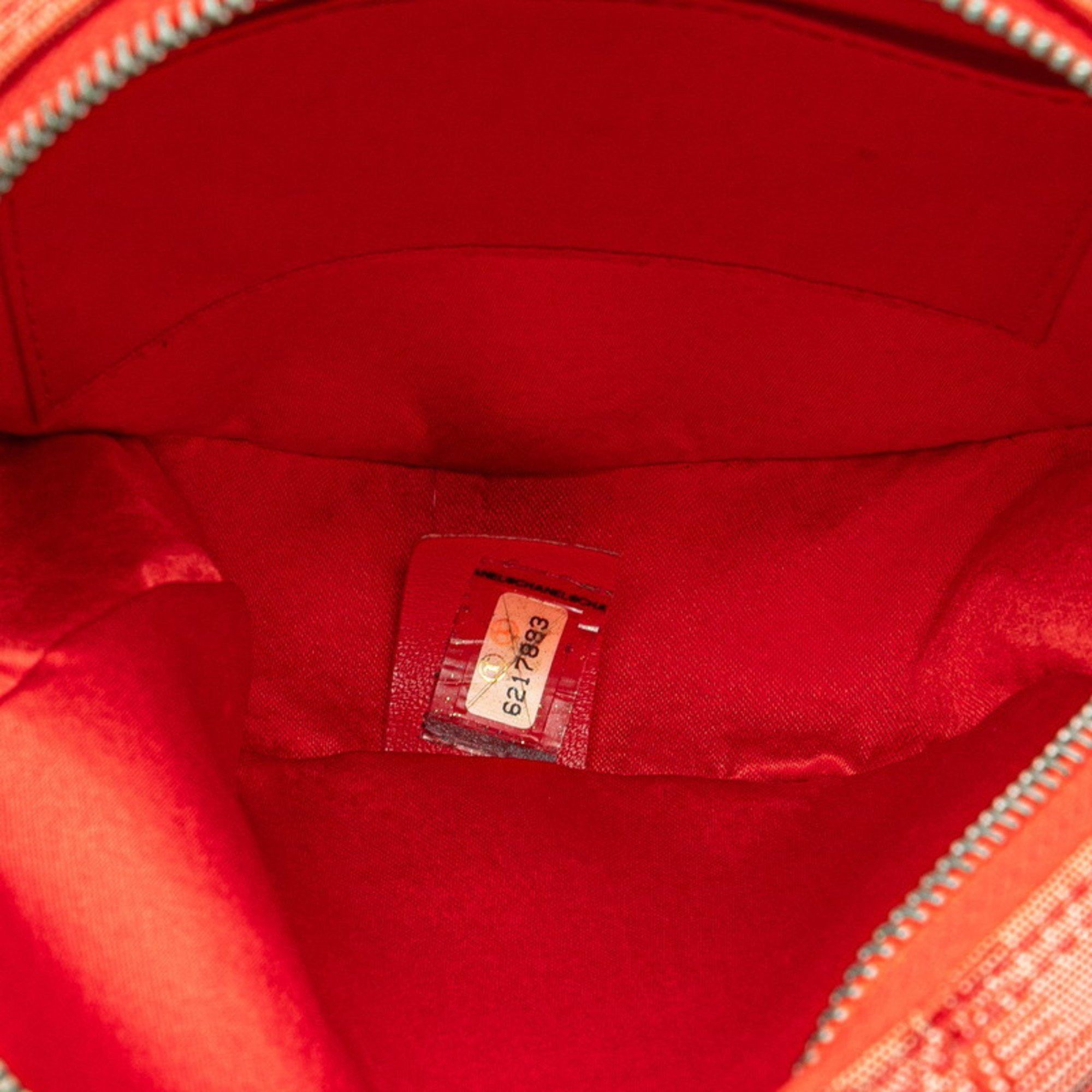 Chanel Chanel New Travel Line Coco Mark Pouch, Red Canvas, Women's, CHANEL Size ONE SIZE - 4 Thumbnail