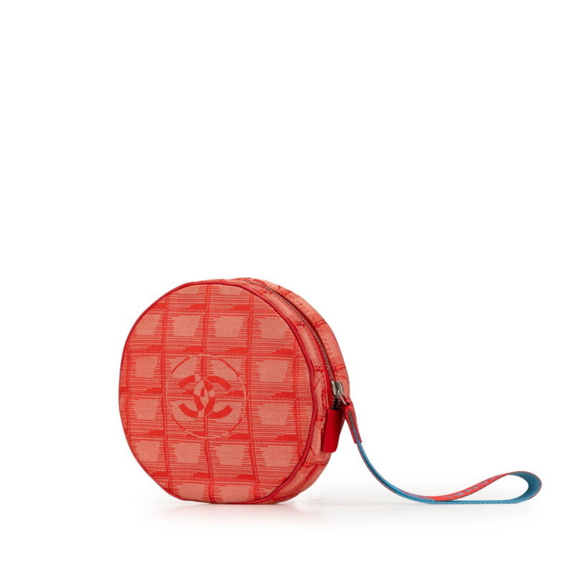 Chanel Chanel New Travel Line Coco Mark Pouch, Red Canvas, Women's, CHANEL Size ONE SIZE - 2 Thumbnail