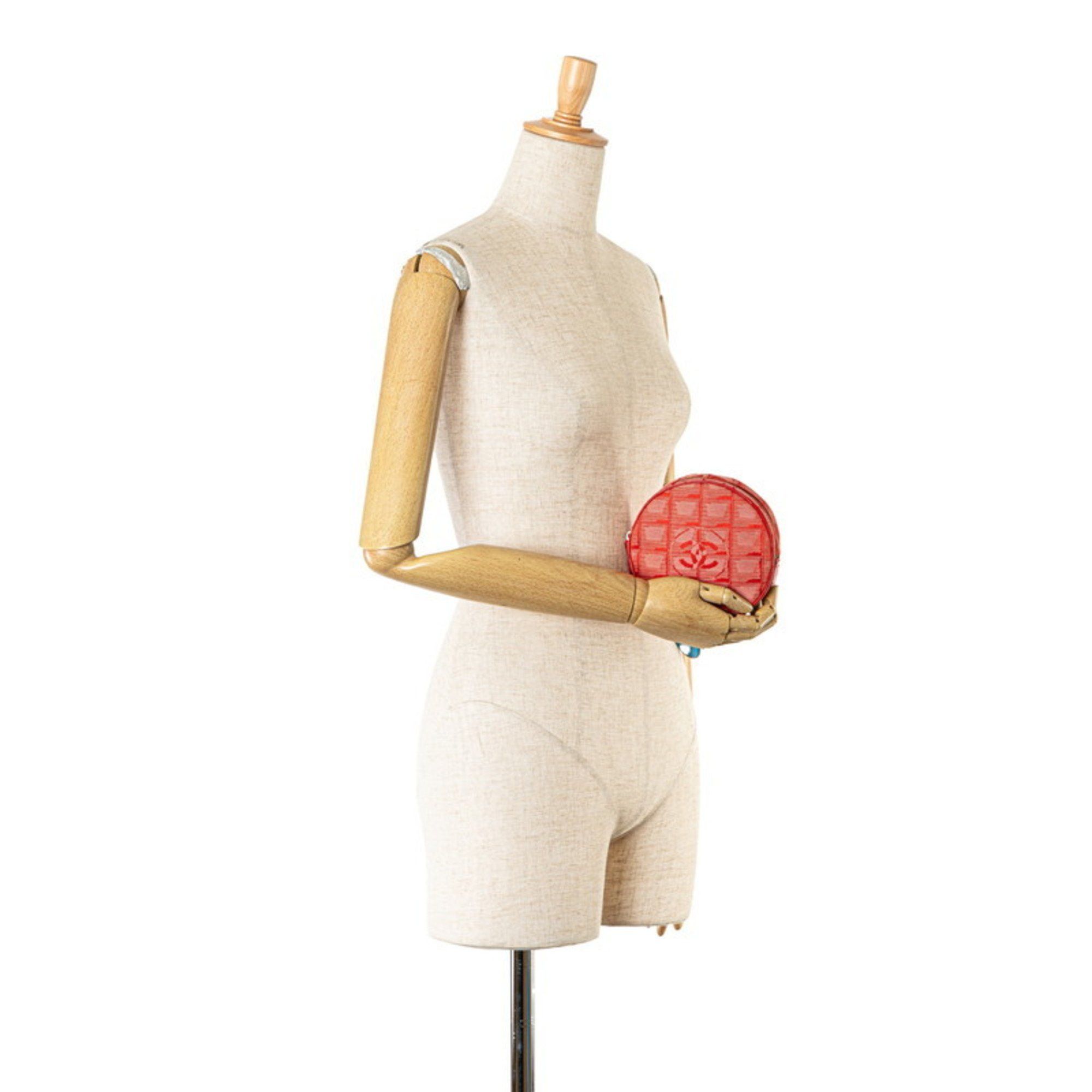 Chanel Chanel New Travel Line Coco Mark Pouch, Red Canvas, Women's, CHANEL Size ONE SIZE - 7 Thumbnail