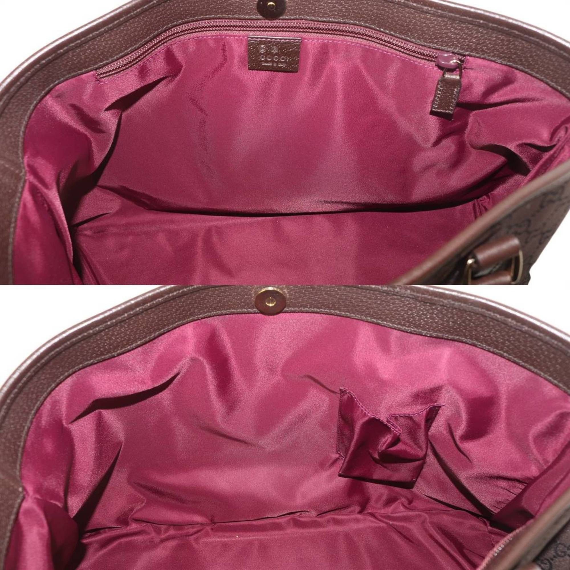 Gucci GUCCI GG Canvas Tote Bag, Brown, 257302 204991 Size ONE SIZE - 9 Thumbnail