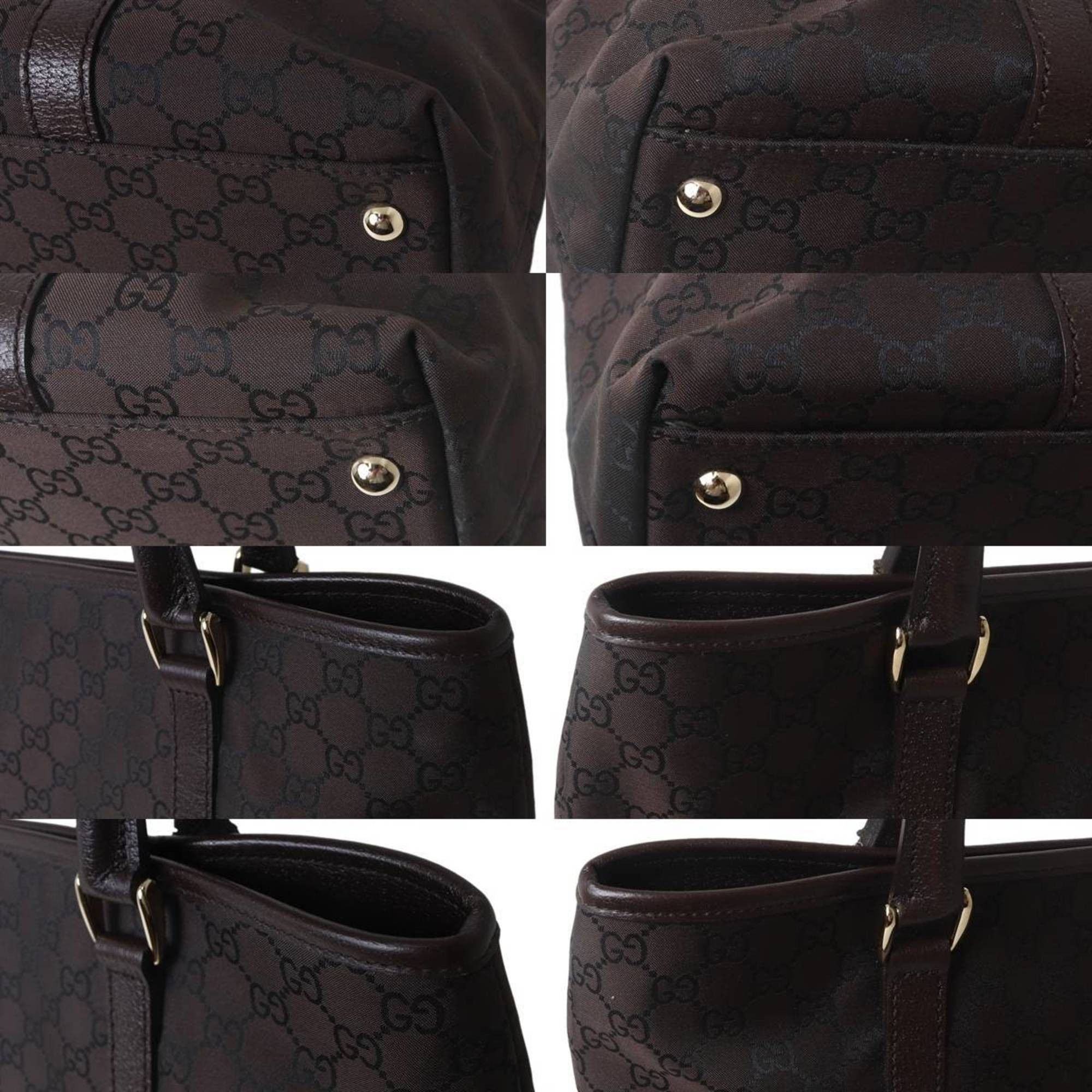 Gucci GUCCI GG Canvas Tote Bag, Brown, 257302 204991 Size ONE SIZE - 6 Thumbnail