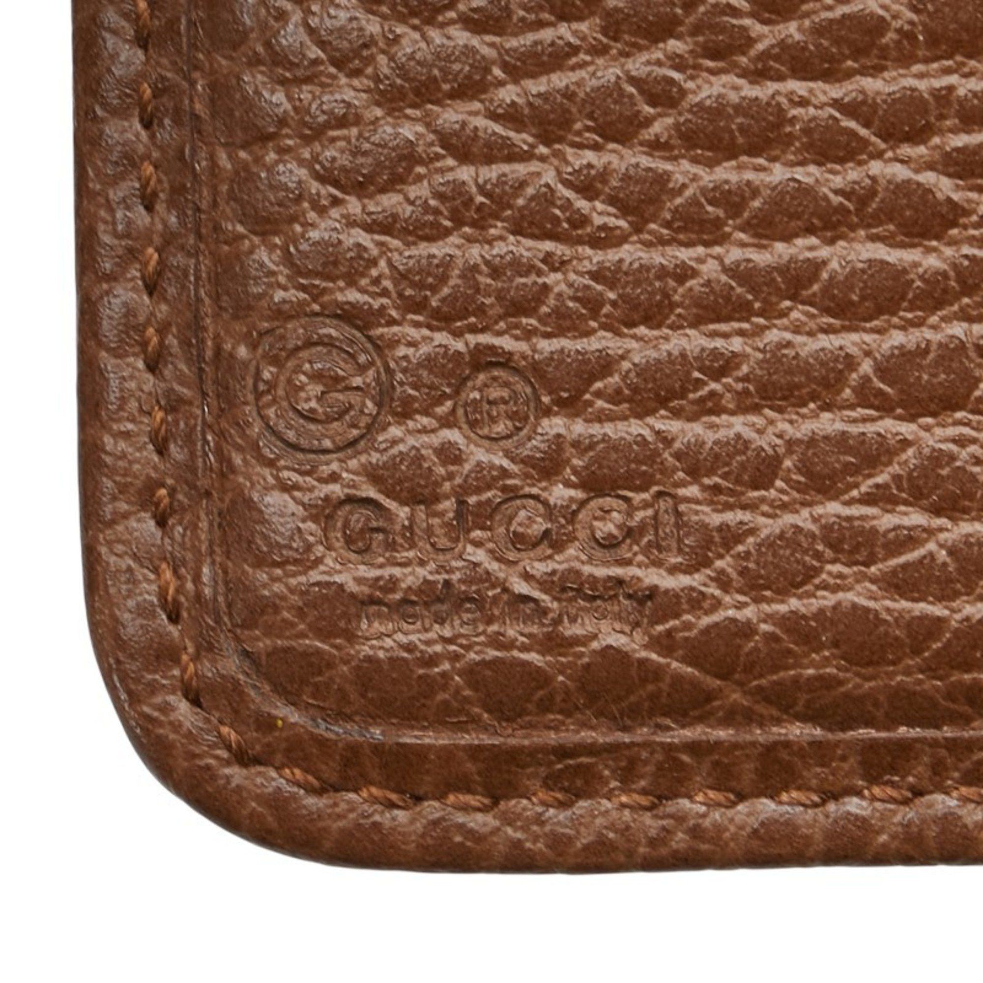 Gucci Gucci GG Canvas Zip-Around Bifold Wallet 346056 Beige Brown Leather Women's GUCCI Size ONE SIZE - 9 Thumbnail