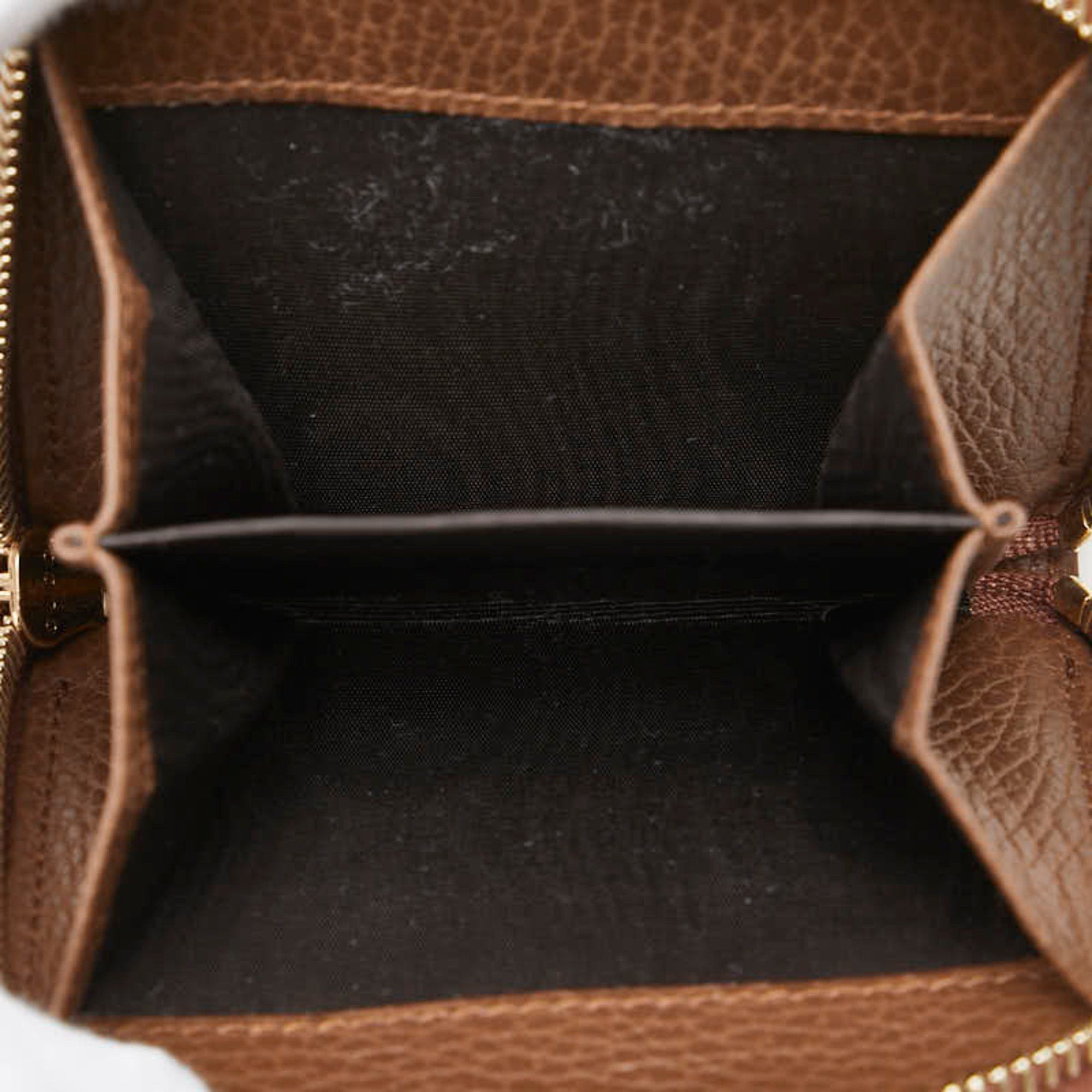 Gucci Gucci GG Canvas Zip-Around Bifold Wallet 346056 Beige Brown Leather Women's GUCCI Size ONE SIZE - 8 Thumbnail