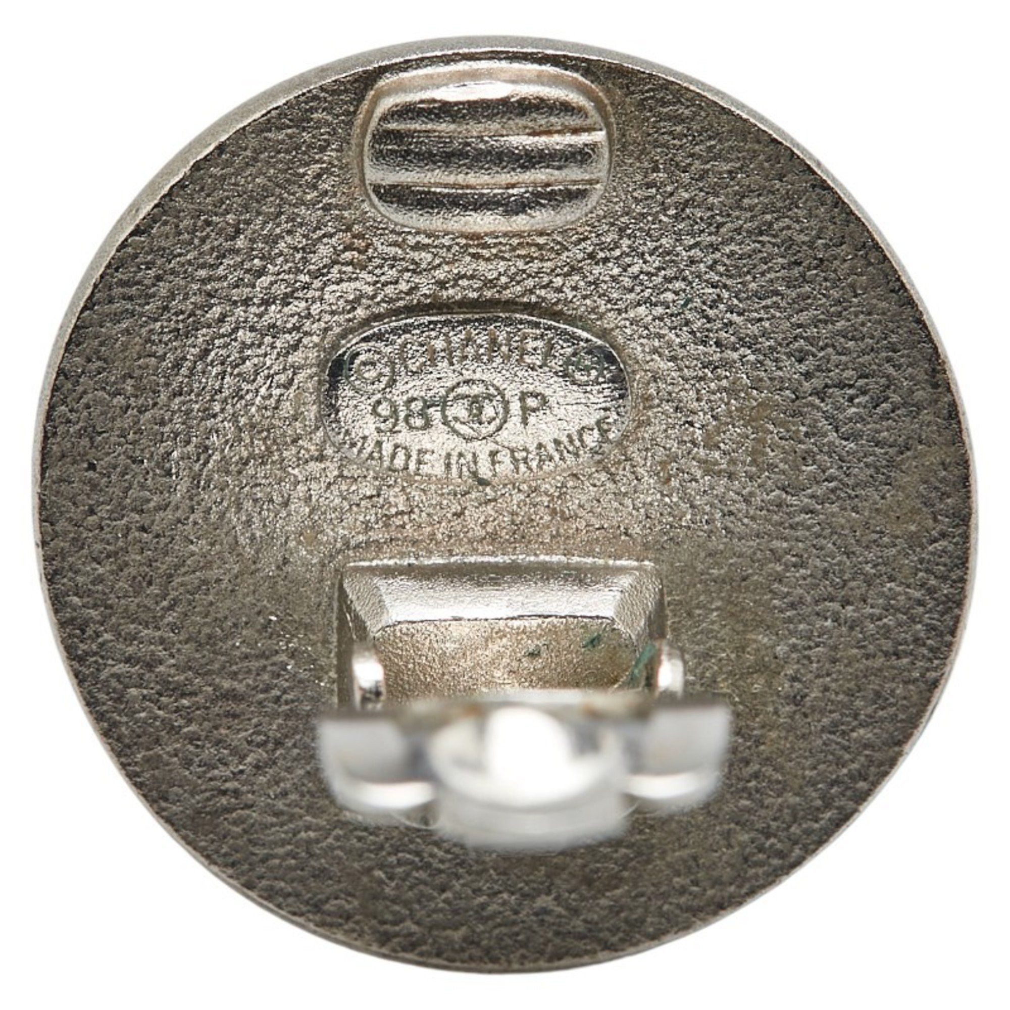 Chanel CHANEL Coco Mark Round Earrings in Silver Metal for Women Size ONE SIZE - 4 Thumbnail