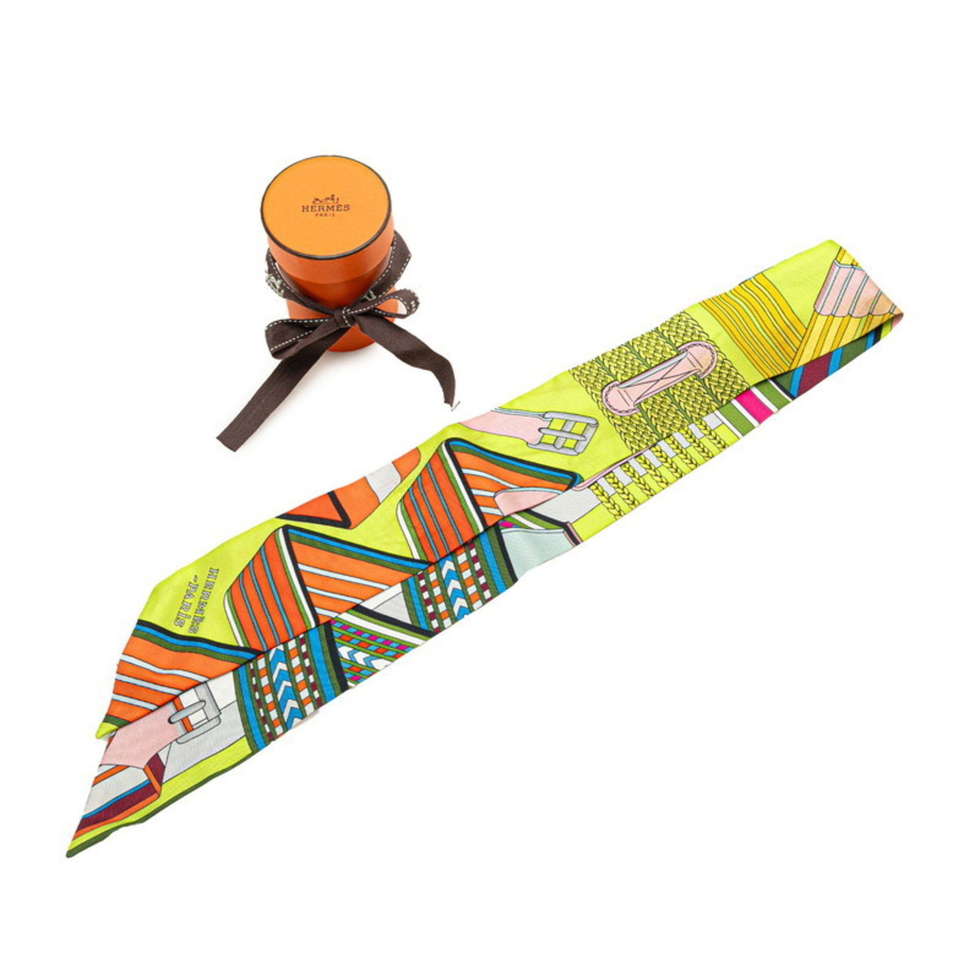 Hermes Hermes Twilly SANGLES EN ZIGZAG Zigzag Sangle Scarf, Multicolored Silk, Women's, HERMES Size ONE SIZE - 6 Thumbnail