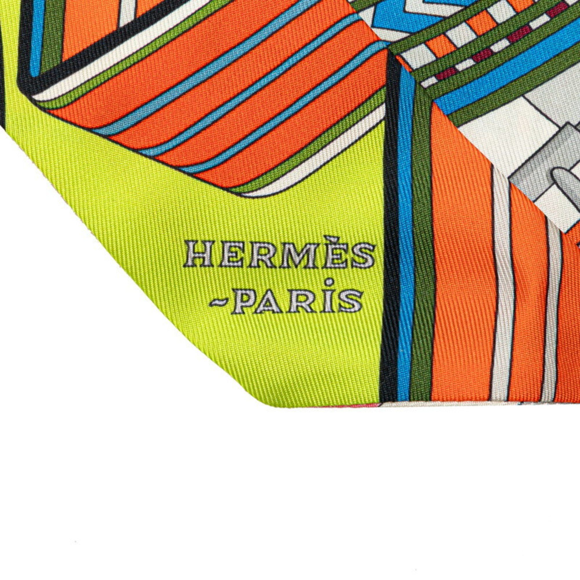 Hermes Hermes Twilly SANGLES EN ZIGZAG Zigzag Sangle Scarf, Multicolored Silk, Women's, HERMES Size ONE SIZE - 3 Thumbnail
