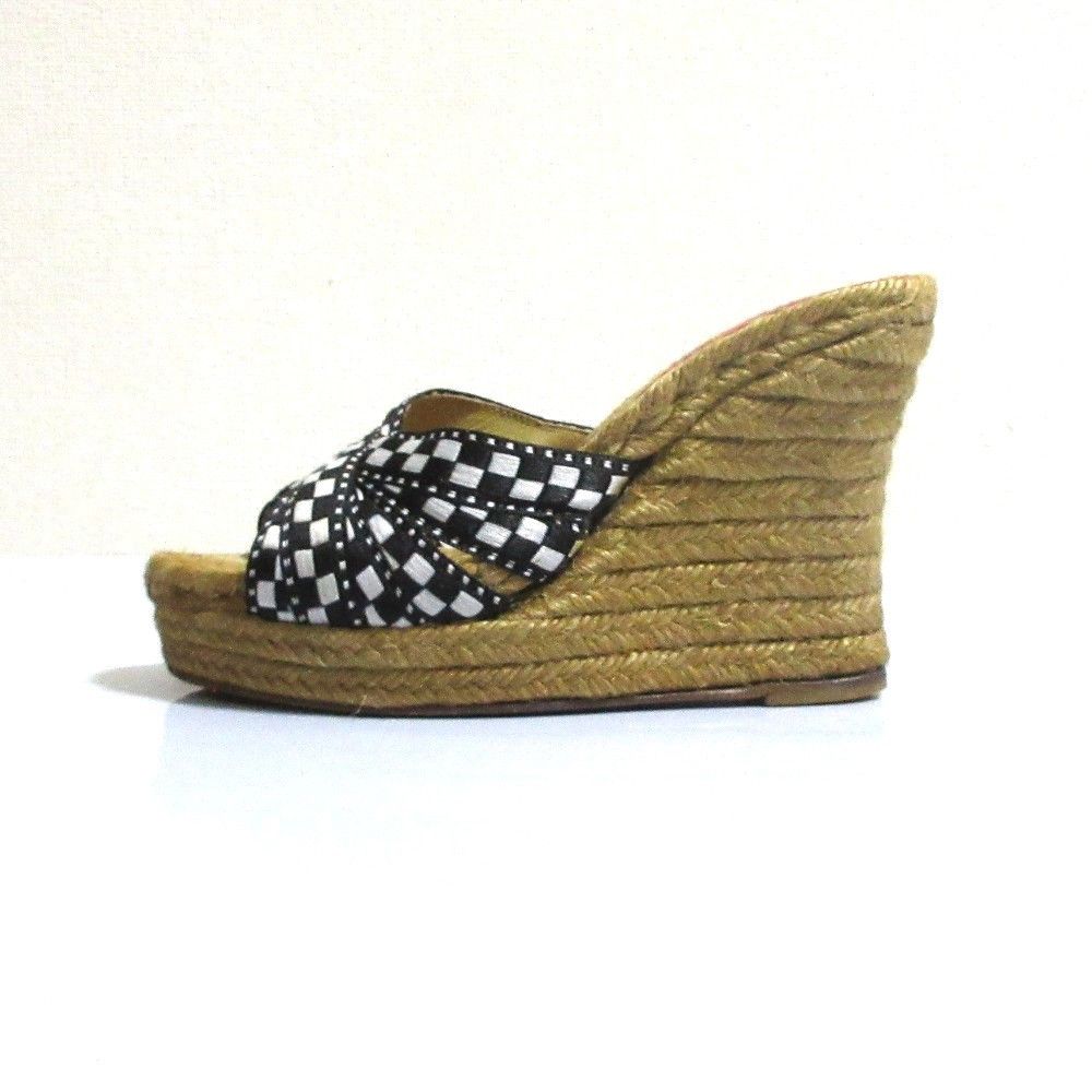 Christian Louboutin Christian Louboutin Christian Louboutin Espadrille Wedge Sandals Natural Material Shoes DUTY FREE for USA Size ONE SIZE - 4 Thumbnail