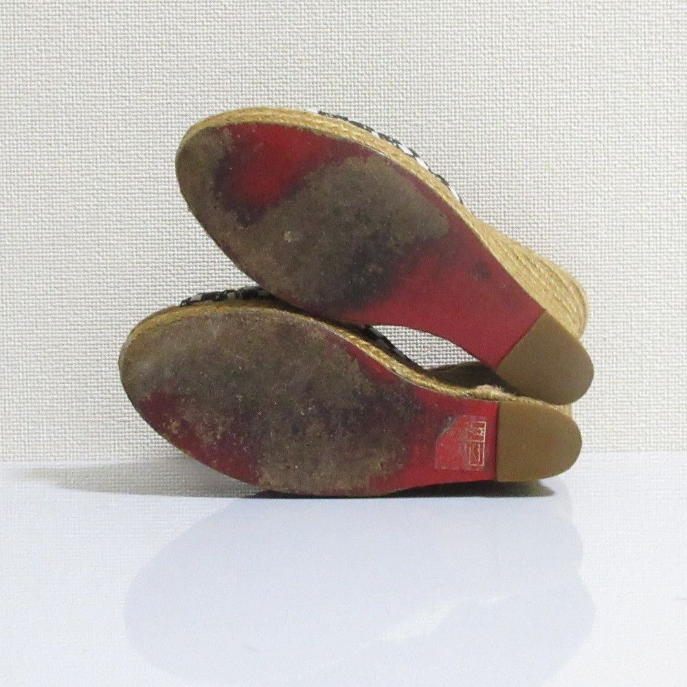 Christian Louboutin Christian Louboutin Christian Louboutin Espadrille Wedge Sandals Natural Material Shoes DUTY FREE for USA Size ONE SIZE - 9 Thumbnail