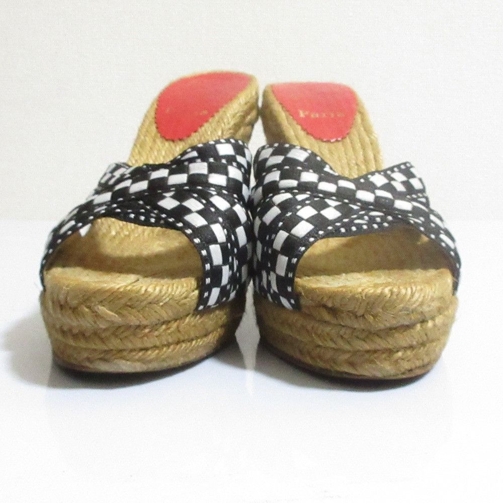Christian Louboutin Christian Louboutin Christian Louboutin Espadrille Wedge Sandals Natural Material Shoes DUTY FREE for USA Size ONE SIZE - 2 Thumbnail
