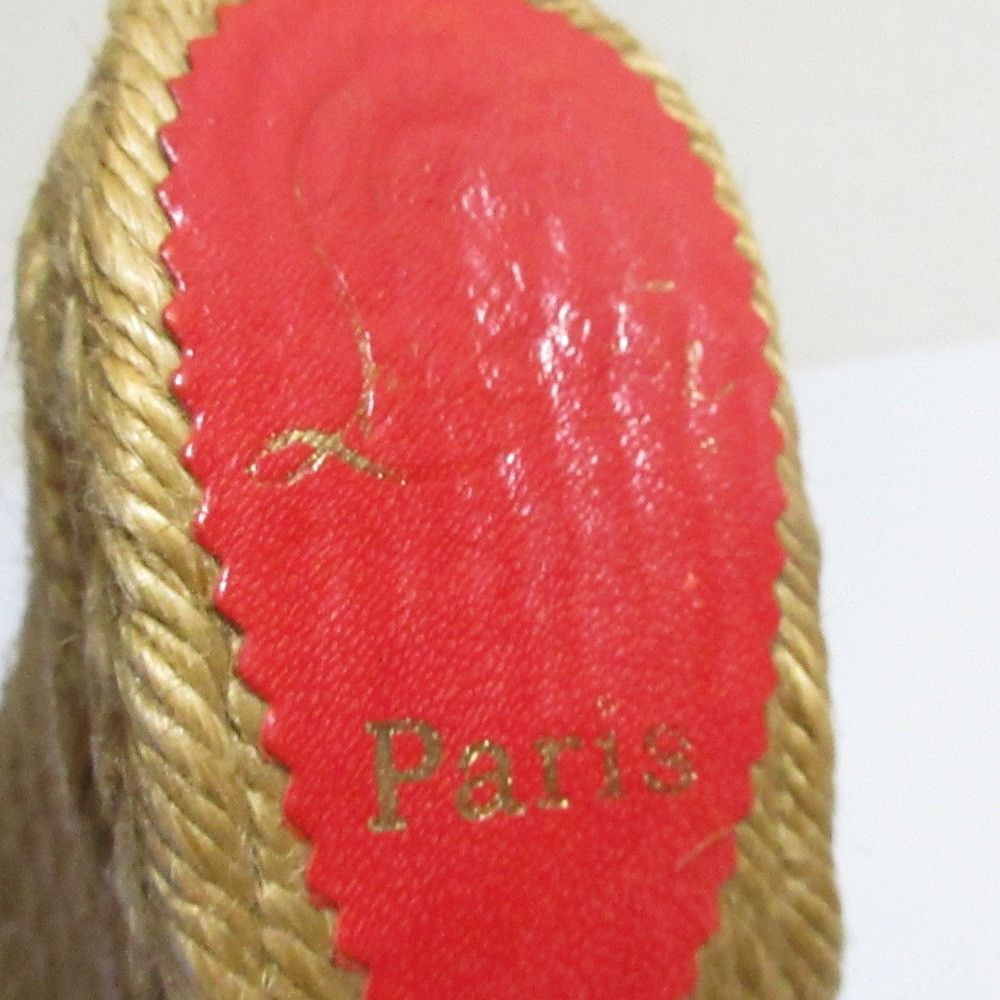 Christian Louboutin Christian Louboutin Christian Louboutin Espadrille Wedge Sandals Natural Material Shoes DUTY FREE for USA Size ONE SIZE - 8 Thumbnail