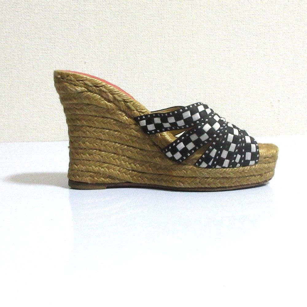 Christian Louboutin Christian Louboutin Christian Louboutin Espadrille Wedge Sandals Natural Material Shoes DUTY FREE for USA Size ONE SIZE - 5 Thumbnail