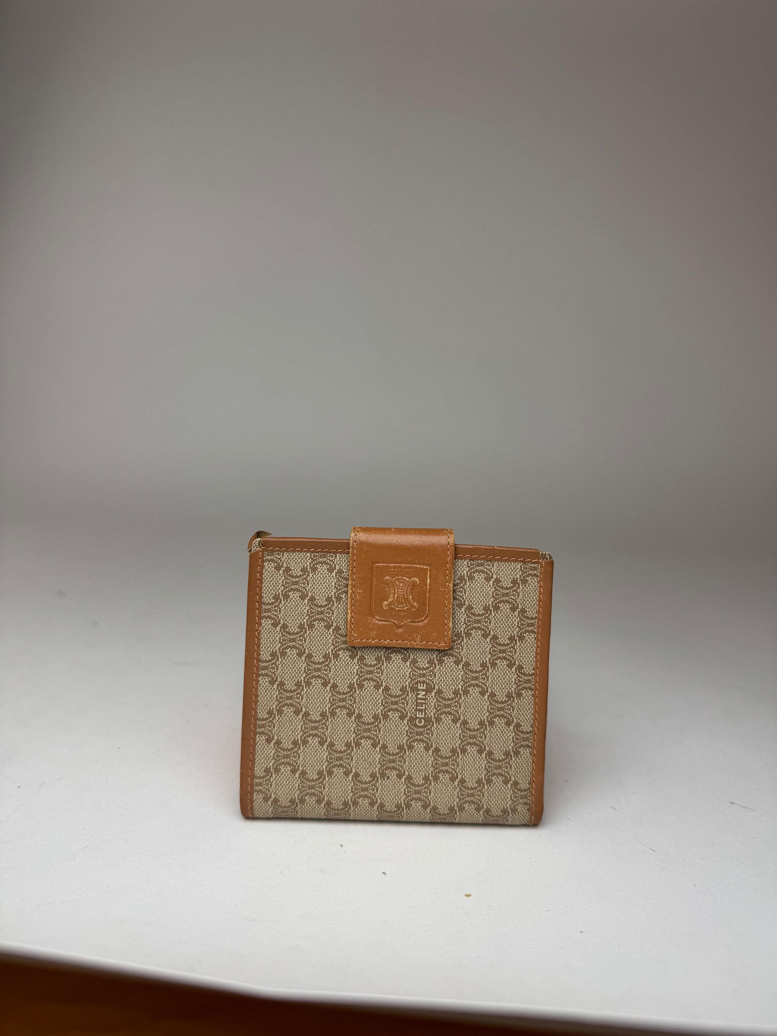 Celine Vintage Paris Monogram Leather wallet beige brown Size ONE SIZE - 14 Thumbnail