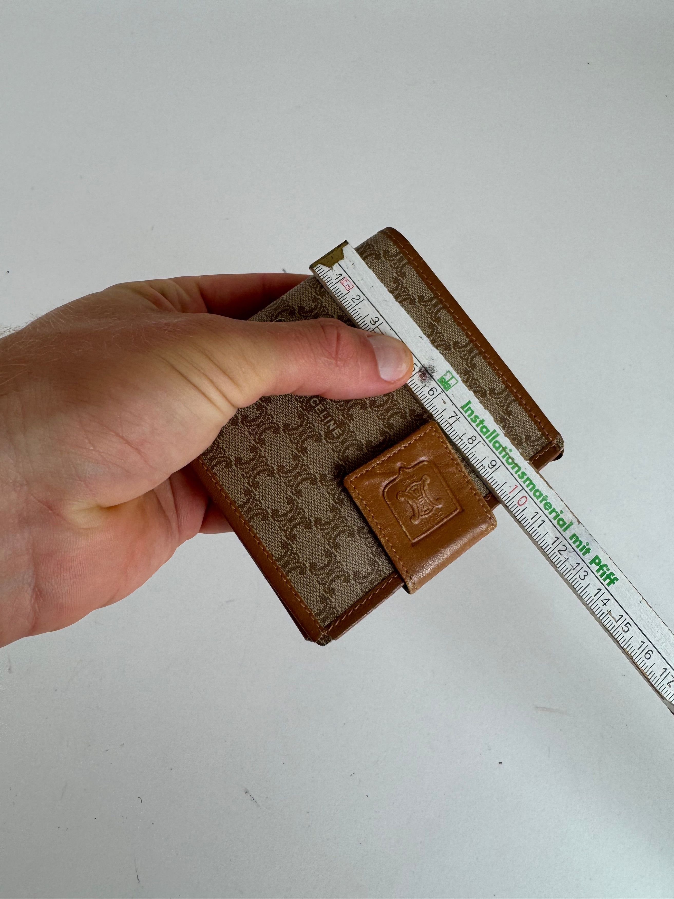 Celine Vintage Paris Monogram Leather wallet beige brown Size ONE SIZE - 12 Thumbnail