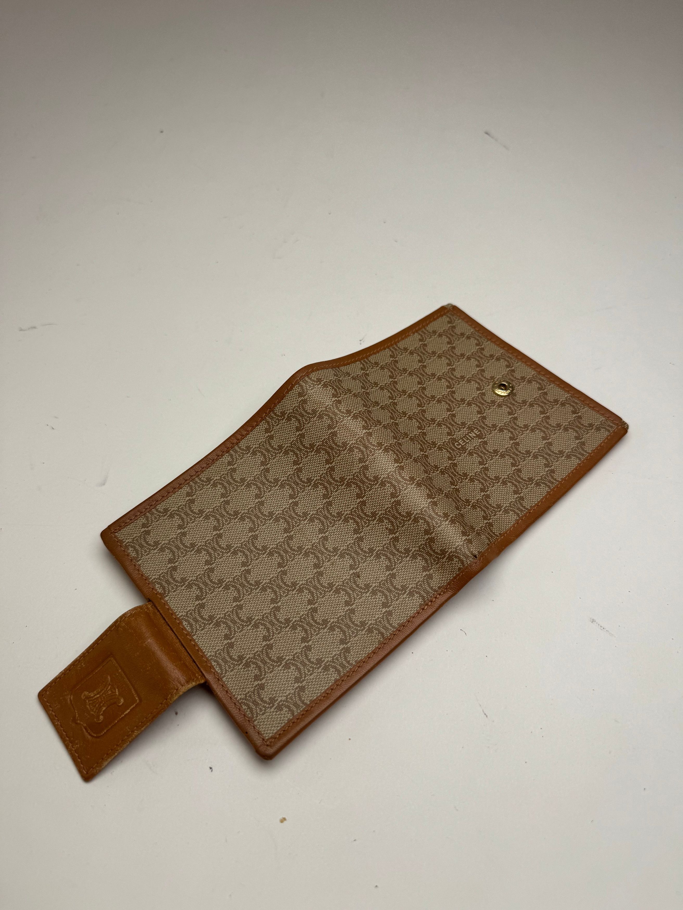 Celine Vintage Paris Monogram Leather wallet beige brown Size ONE SIZE - 11 Thumbnail