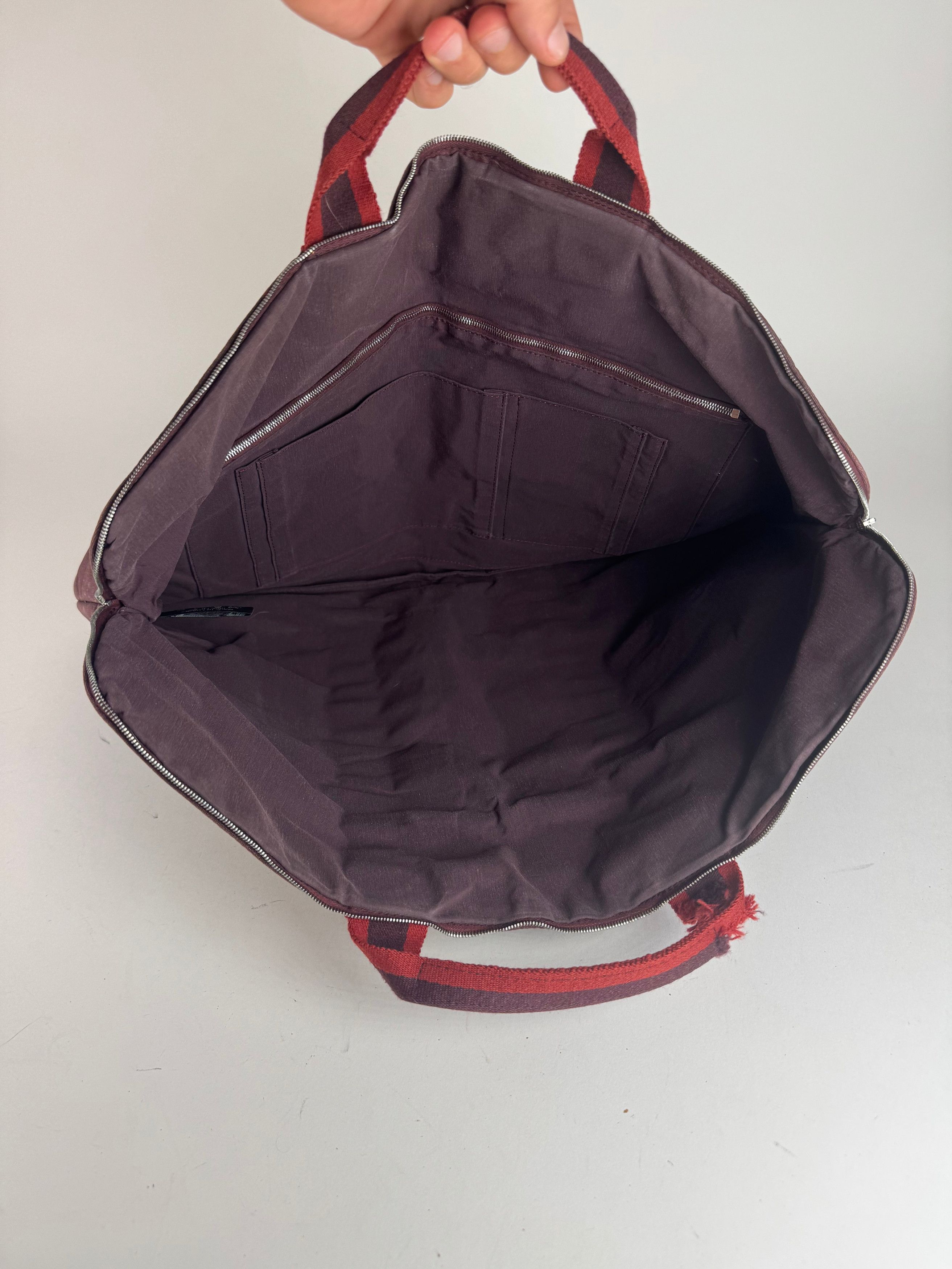 Other Vintage Hermes Canvas Travel Bag purple Size ONE SIZE - 3 Thumbnail